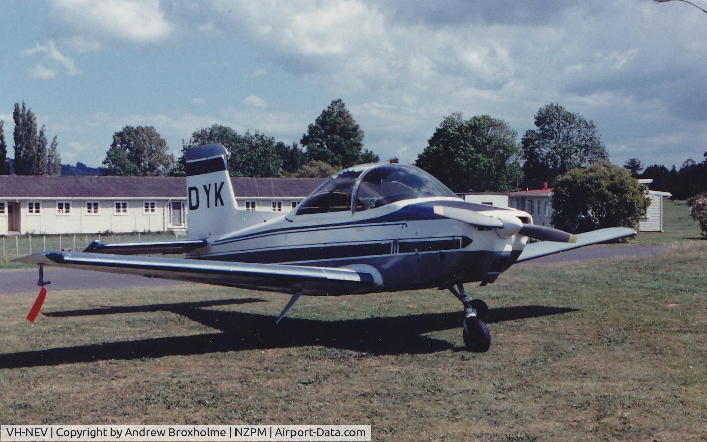 VH-NEV, 2000 Victa AIRTOURER 100 C/N 155, Exported to Australia in 1989, flew on the New Zealand register as ZK-DYK