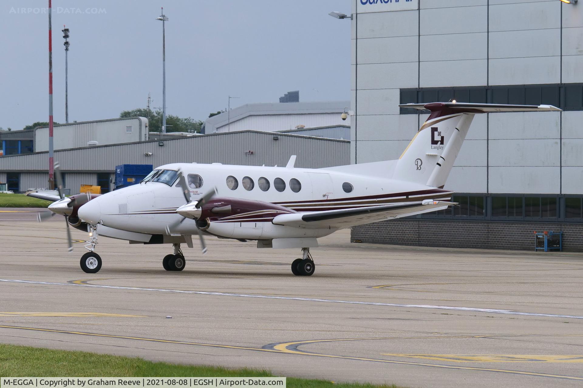 M-EGGA, 2006 Raytheon B200 King Air C/N BB-1933, Departing from Norwich.