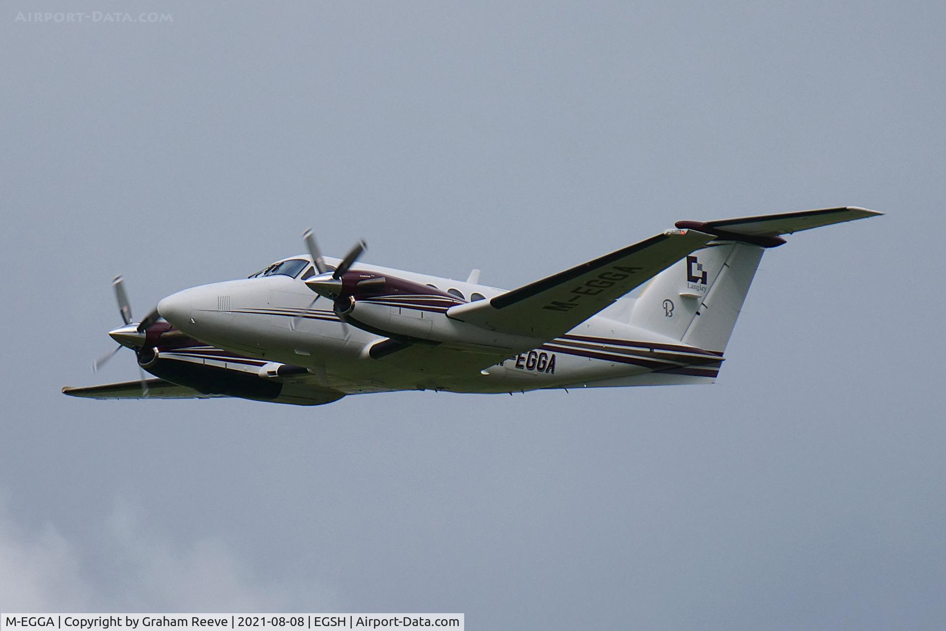 M-EGGA, 2006 Raytheon B200 King Air C/N BB-1933, Departing from Norwich.
