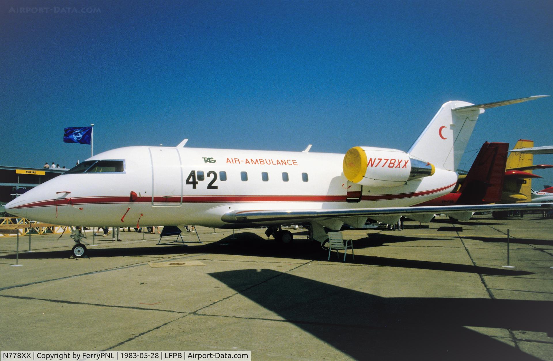 N778XX, 1983 Canadair Challenger 601 (CL-600-2A12) C/N 3017, TAG CL601