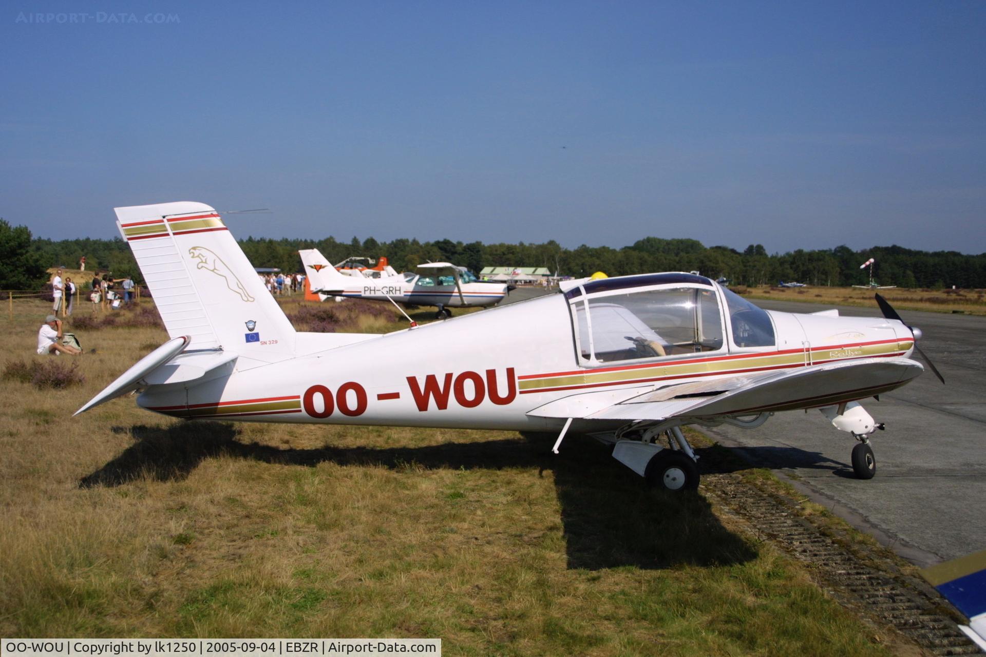 OO-WOU, Morane-Saulnier MS-880B Rallye Club C/N 329, This Rallye visited Oostmalle Zoersel during a flyin in 2005