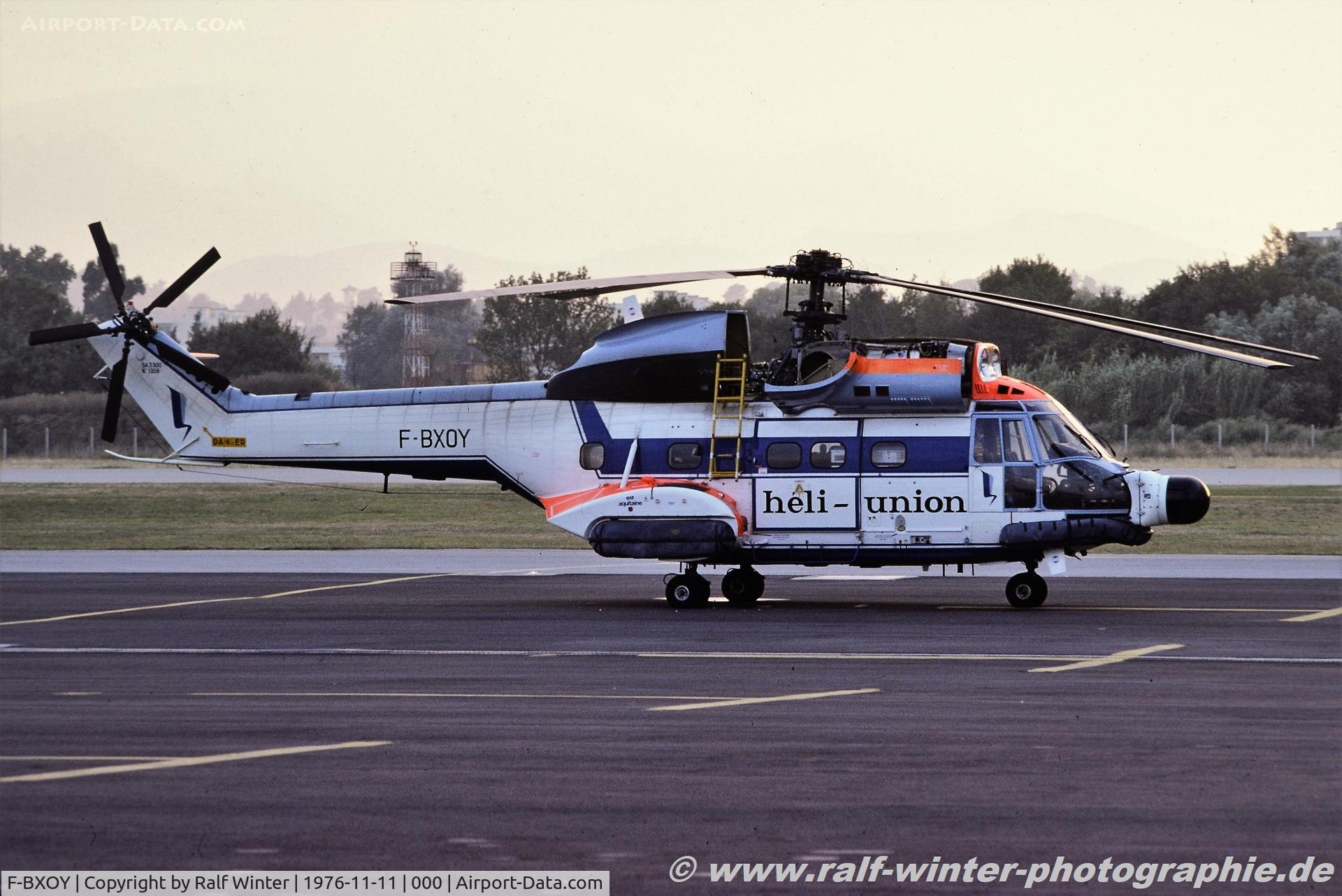 F-BXOY, Aerospatiale SA-330J Puma C/N 1358, Aerospitale Sa.330G Puma - Heli Union - 1358 - F-BXOY - 11.1976