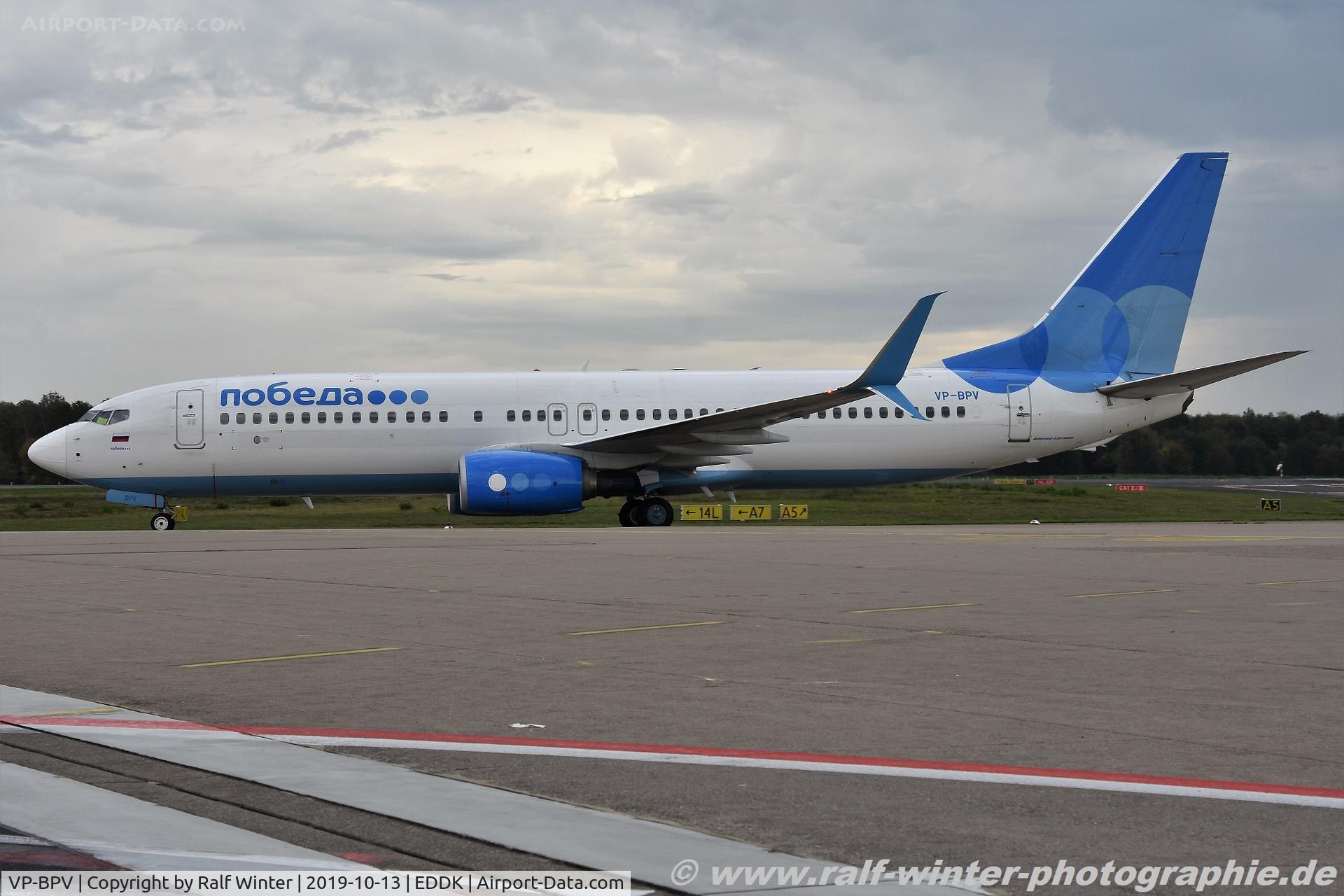 VP-BPV, 2018 Boeing 737-8AL C/N 61793, Boeing 737-8AL(W) - DP PBD Pobeda - 6927 - VP-BPV - 13.10.2019 - CGN