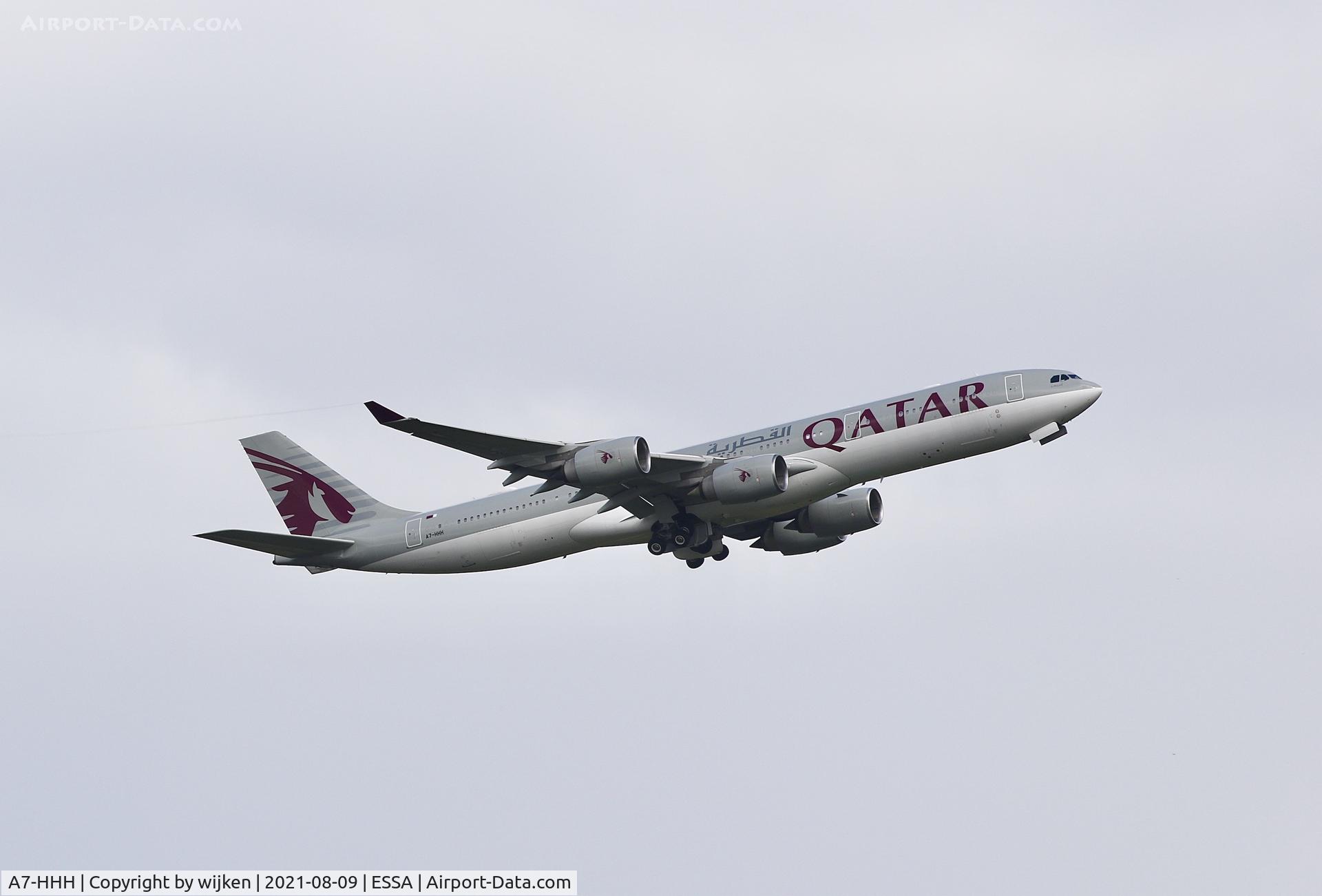 A7-HHH, 2003 Airbus A340-541 C/N 495, RWY 19R
