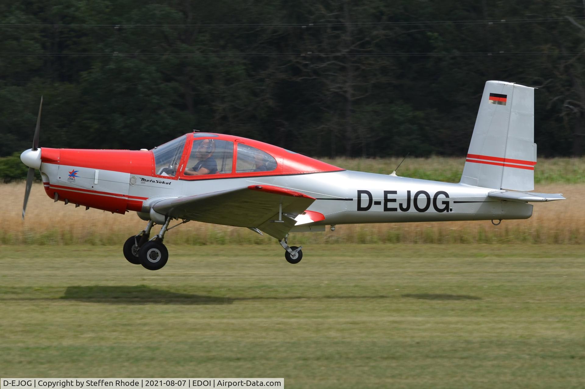 D-EJOG, 1958 Orlican L-40 Meta Sokol C/N 150402, just a moment before touchdown at the Bienenfarm airfield