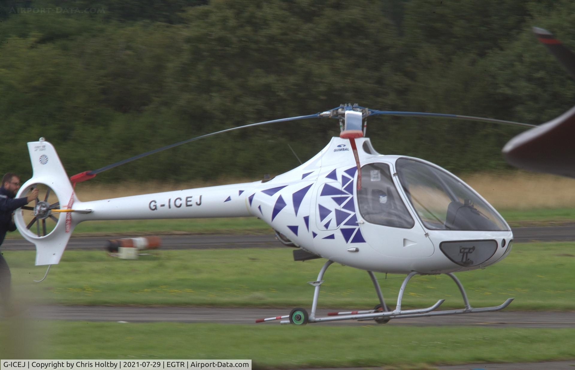 G-ICEJ, 2015 Guimbal Cabri G2 C/N 1097, Being pulled to parking space at Elstree