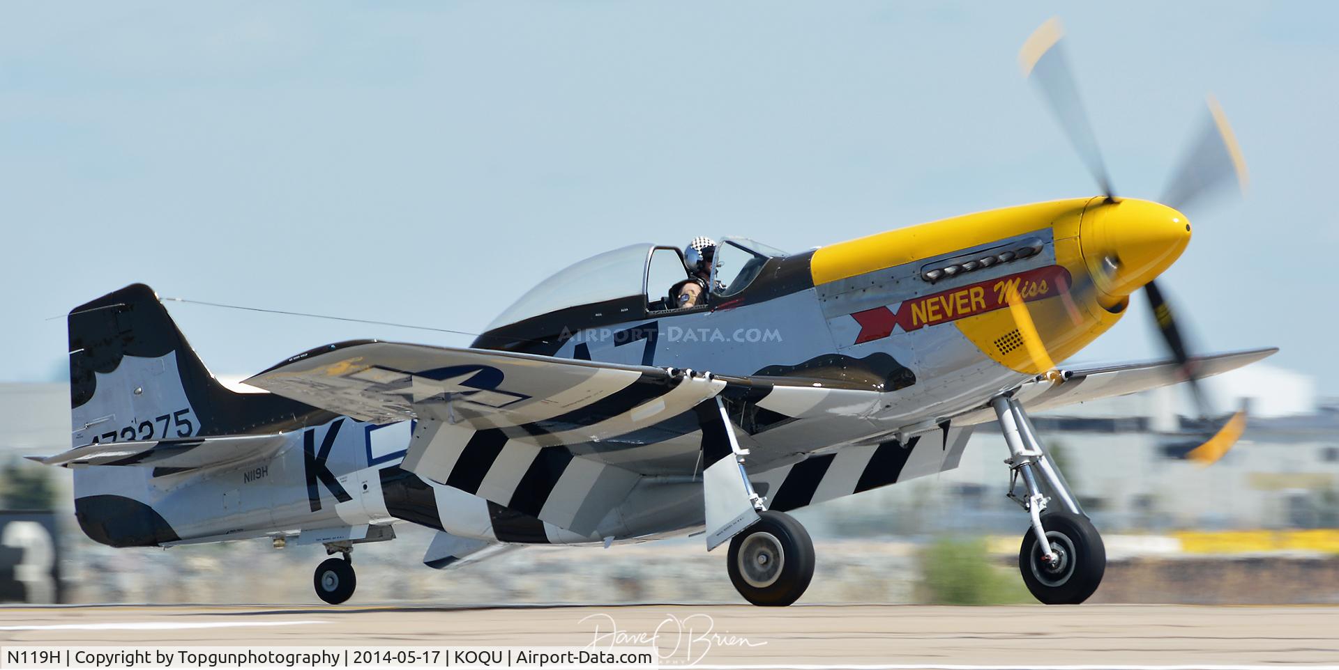 N119H, 1944 North American F-51D Mustang C/N 44-73275, Never Miss landing