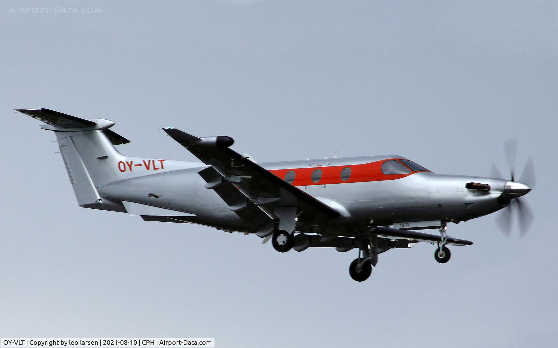 OY-VLT, 2019 Pilatus PC-12/47E C/N 1870, Copenhagen 10.8.2021 on final to R-12