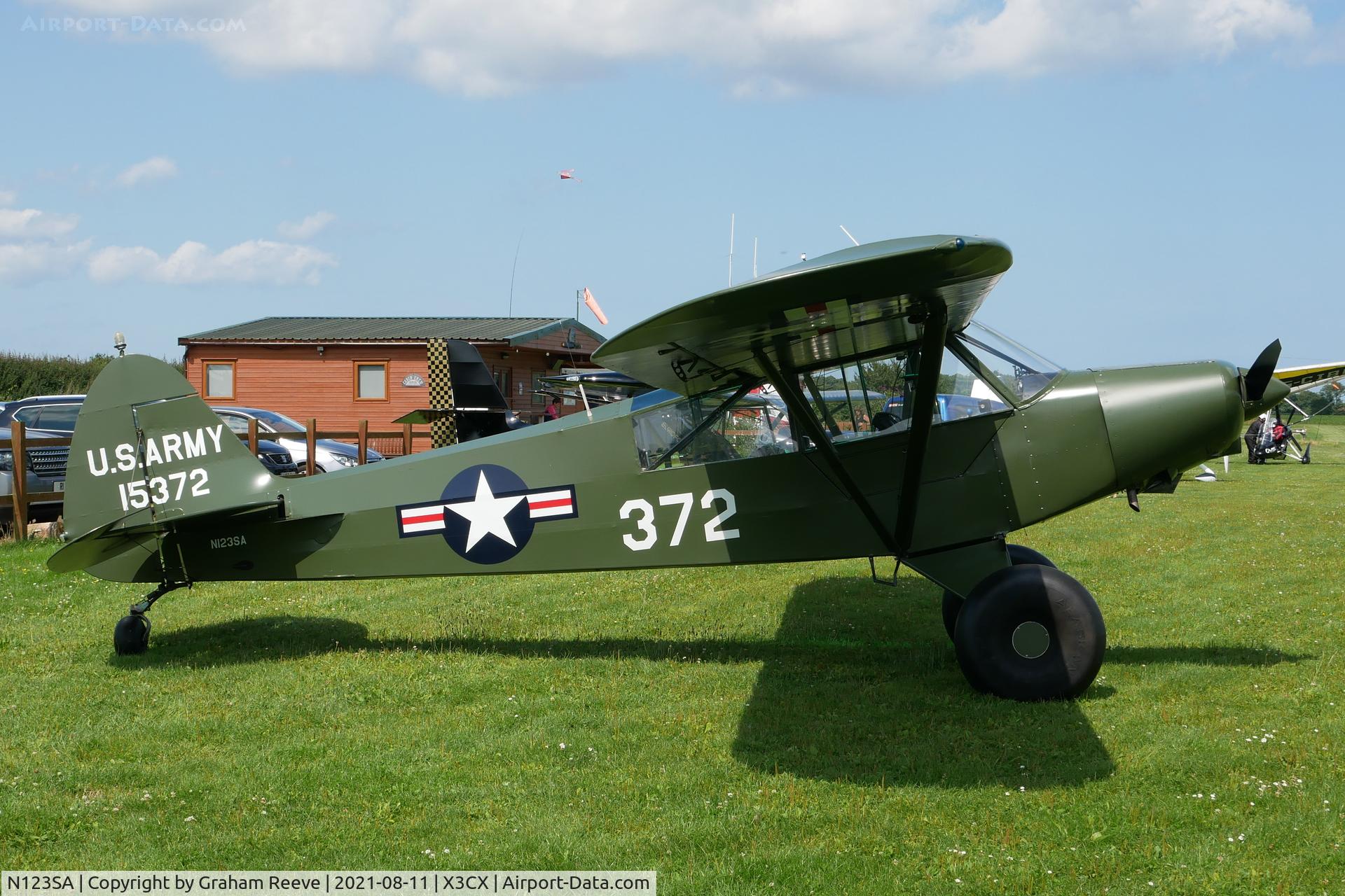 N123SA, 1951 Piper PA-18-150 Super Cub C/N 181372, Parked at Northrepps.