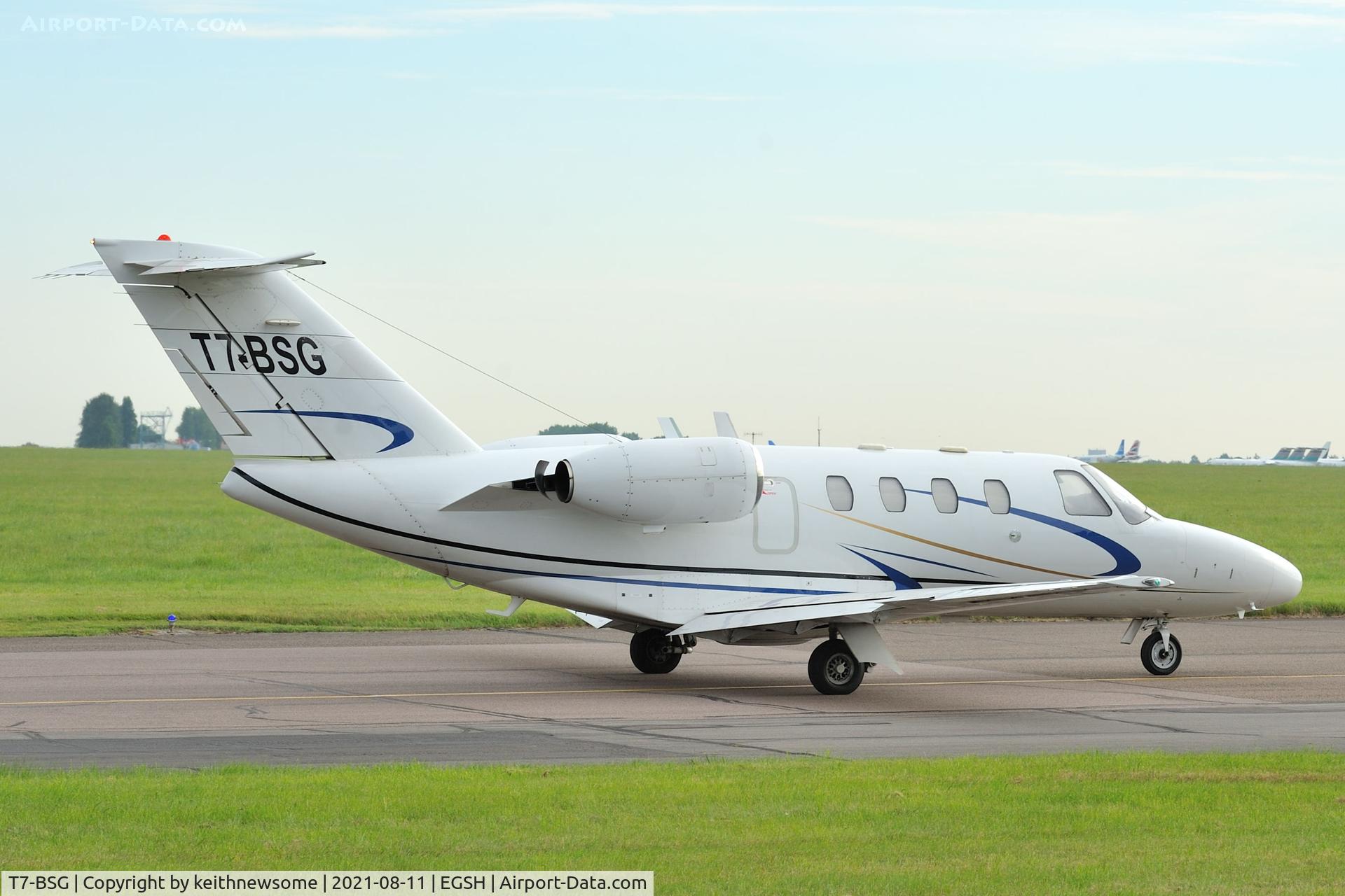 T7-BSG, 2000 Cessna 525 CitationJet CJ1 C/N 525-0384, Arriving at Norwich from Pula, Croatia.