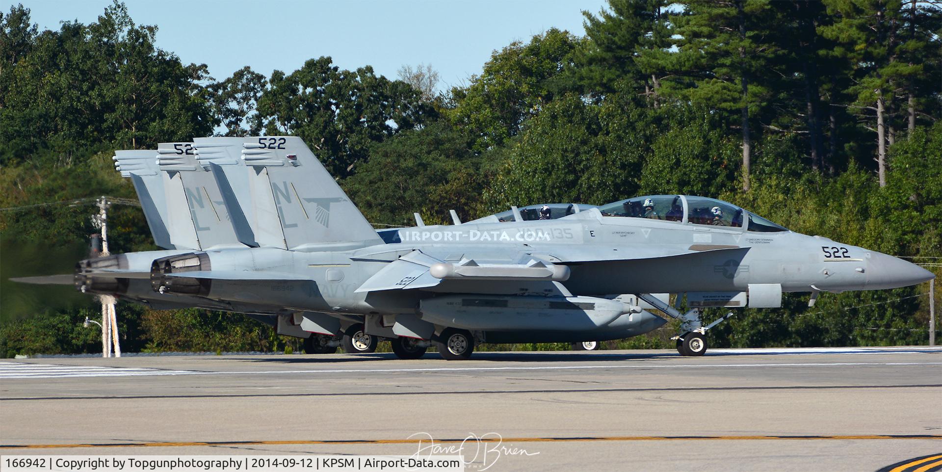 166942, Boeing EA-18G Growler C/N G-27, SABRE42 & 43 check each other before taking off.