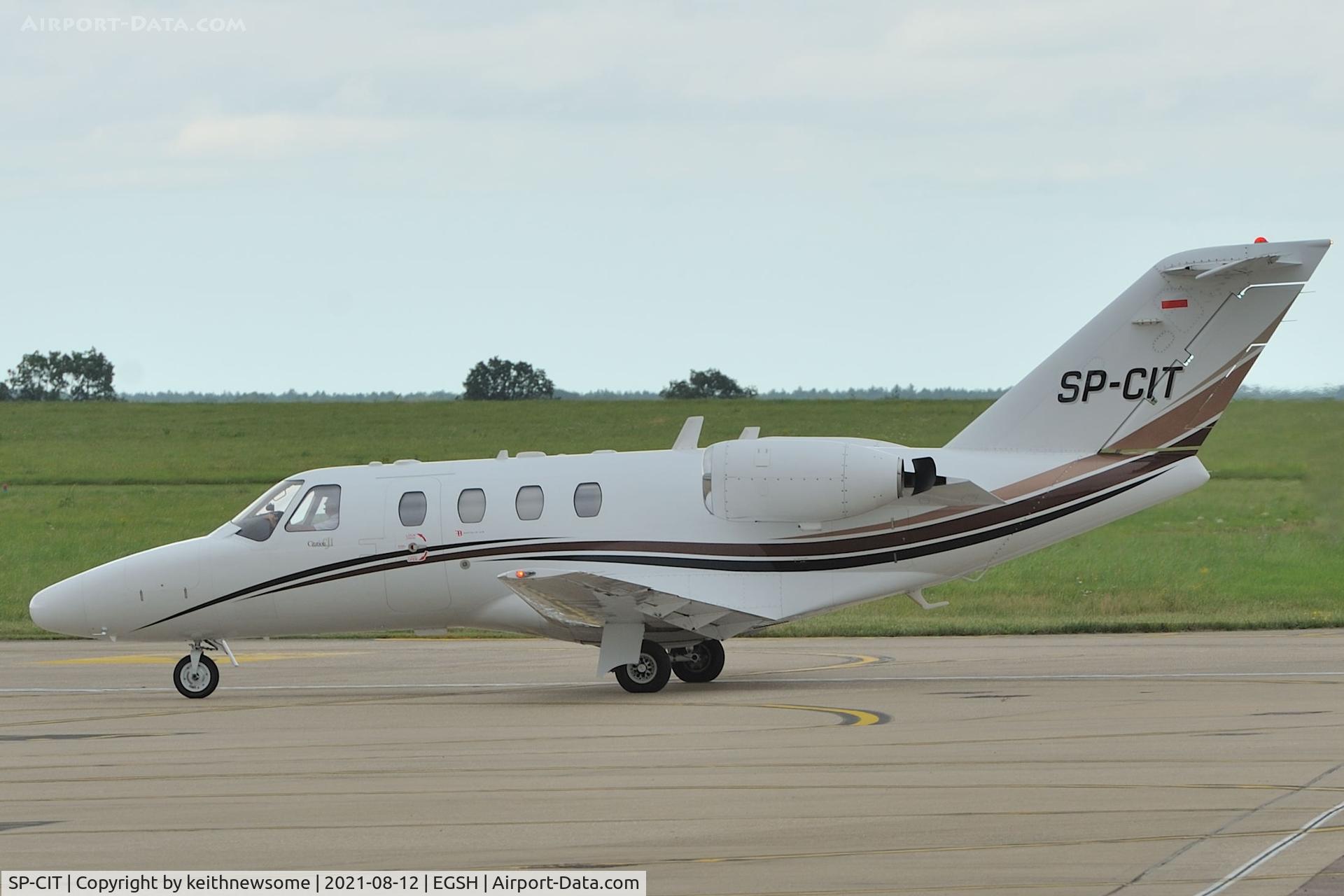 SP-CIT, Cessna 525 Citation CJ1 C/N 525-0494, Arriving at Norwich from Biggin Hill.