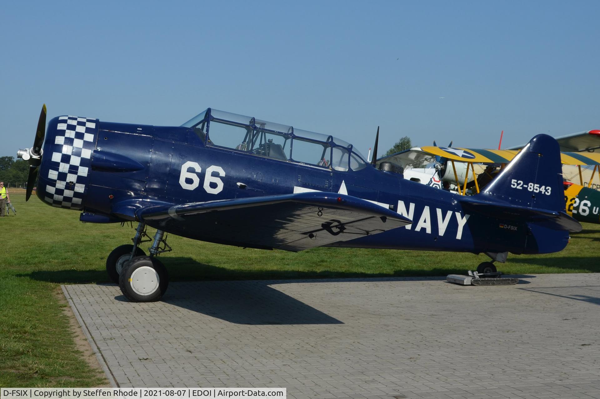 D-FSIX, 1953 North American T-6J Harvard Mk. IV C/N CCF-4-464, static display at the Bienenfarm airfield, Germany