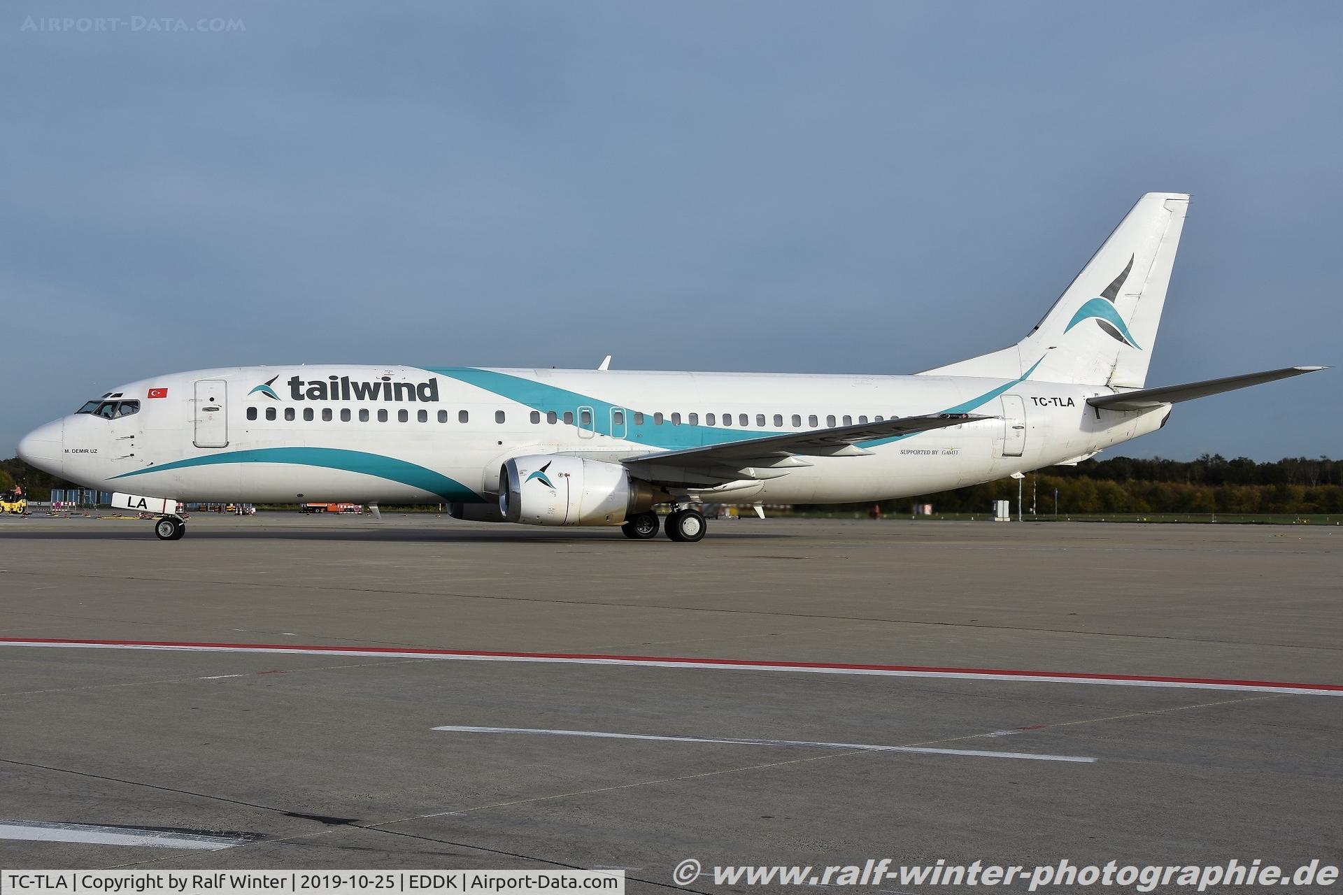 TC-TLA, 1993 Boeing 737-4Q8 C/N 25107, Boeing 737-4Q8 - TWI Tailwind Airlines - 25107 - TC-TLA - 25.10.2019 - CGN
