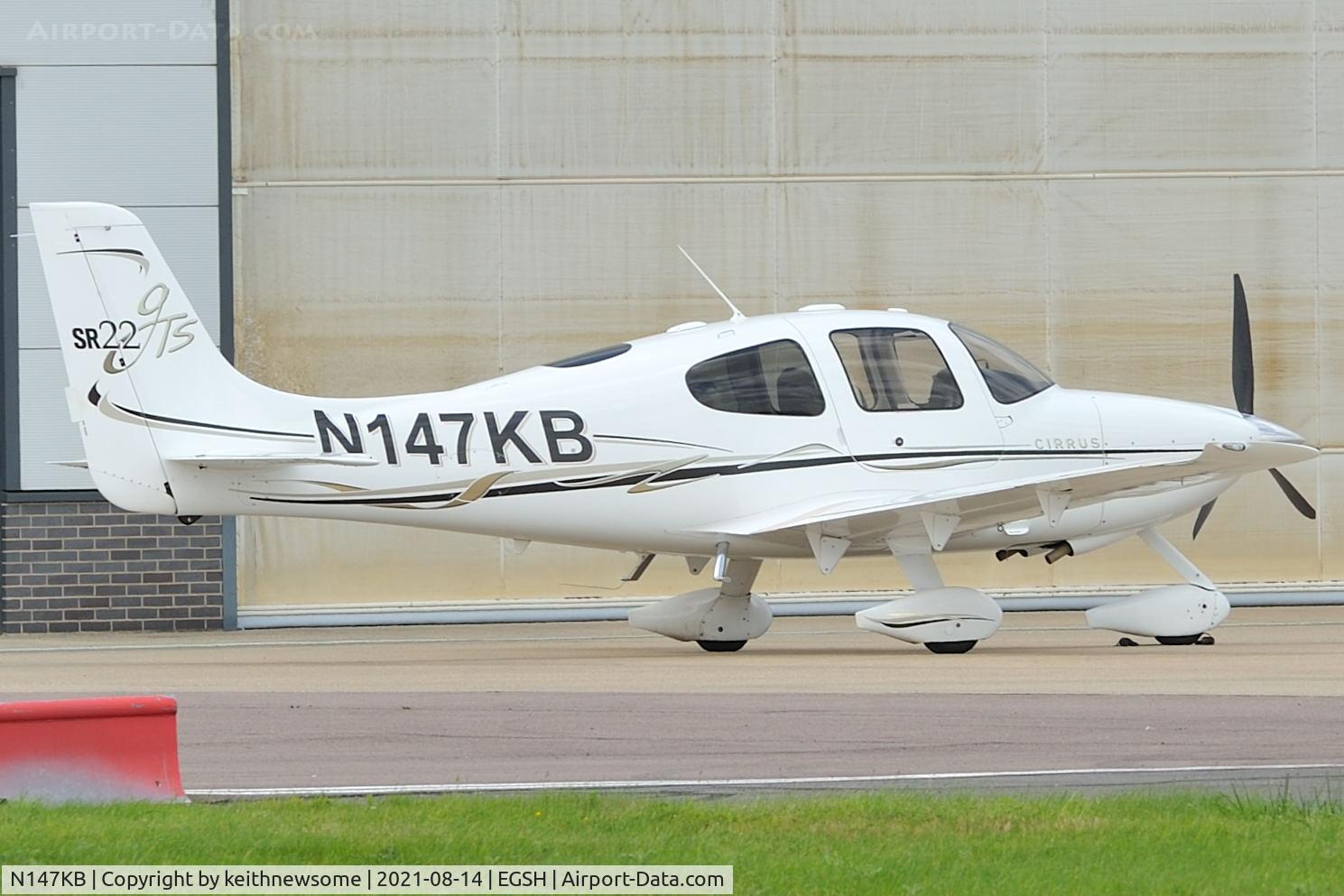 N147KB, 2006 Cirrus SR22 GTS C/N 1869, Parked at Norwich.