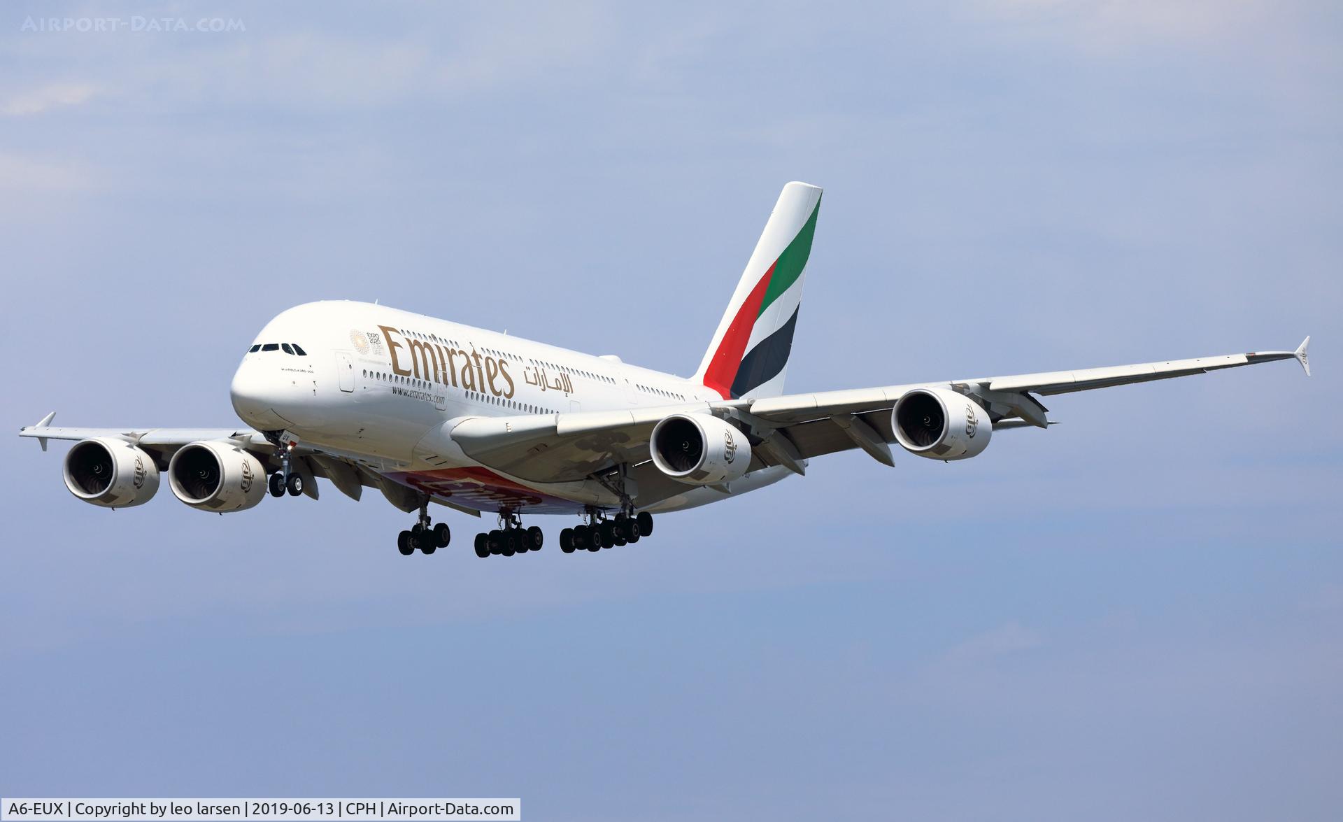 A6-EUX, 2017 Airbus A380-842 C/N 241, Copenhagen 13.6.2019