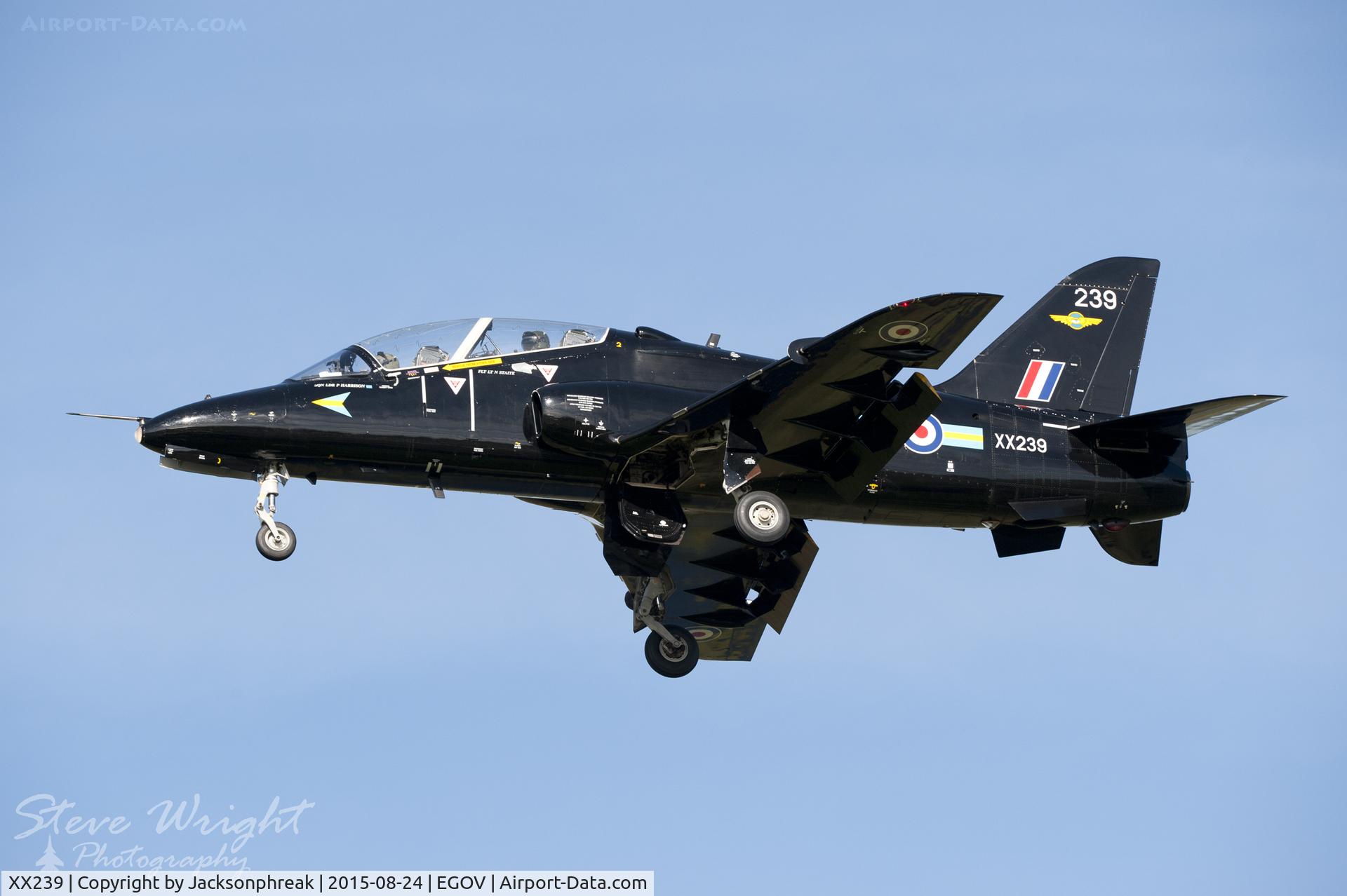 XX239, 1978 Hawker Siddeley Hawk T.1W C/N 075/312075, On finals at RAF Valley, UK