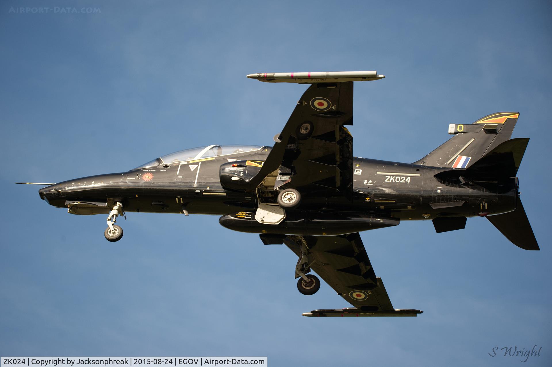 ZK024, 2009 British Aerospace Hawk T2 C/N RT015/1253, On finals at RAF Valley, UK