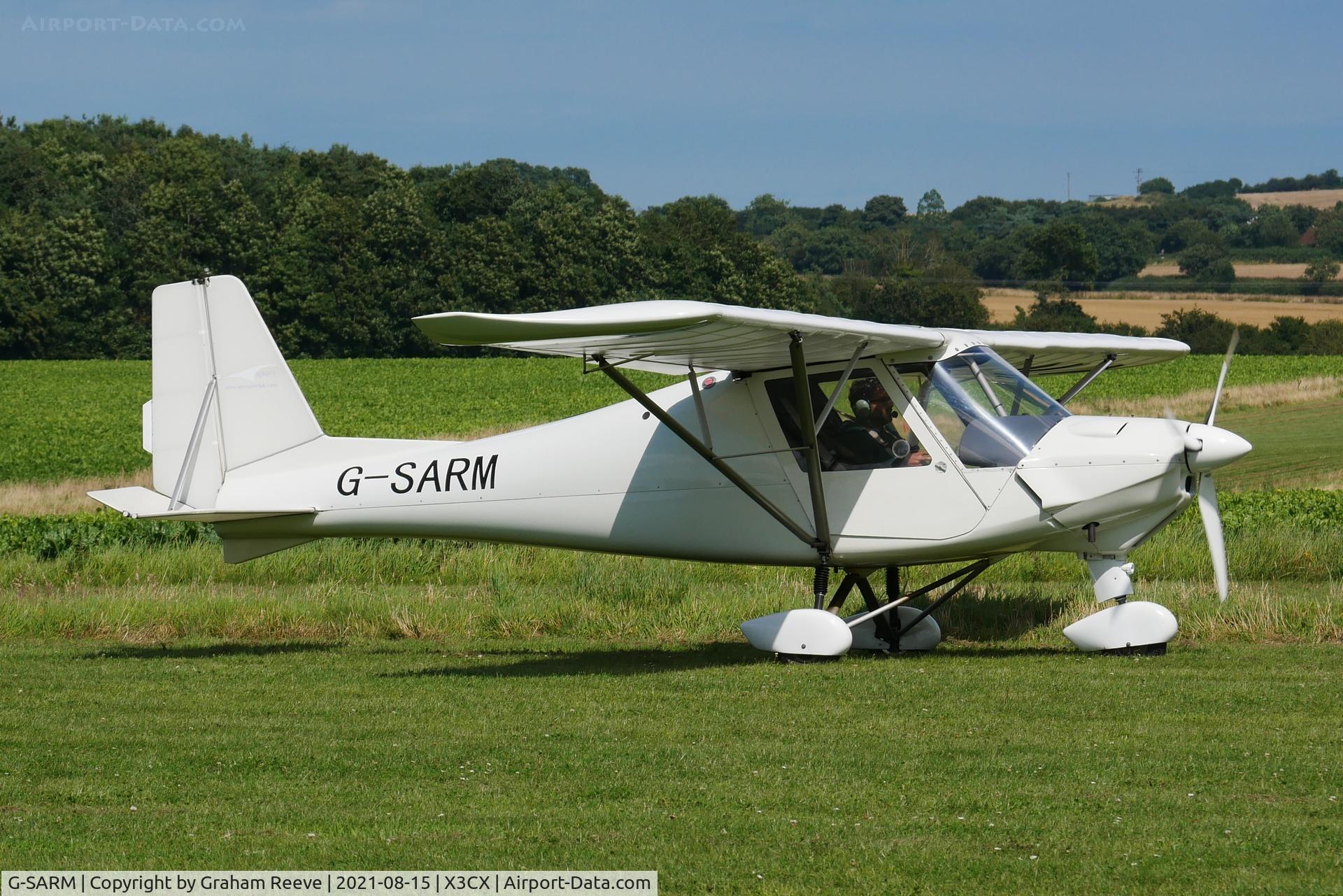 G-SARM, 2005 Comco Ikarus C42 FB100 C/N 0504-6674, Just landed at Northrepps.