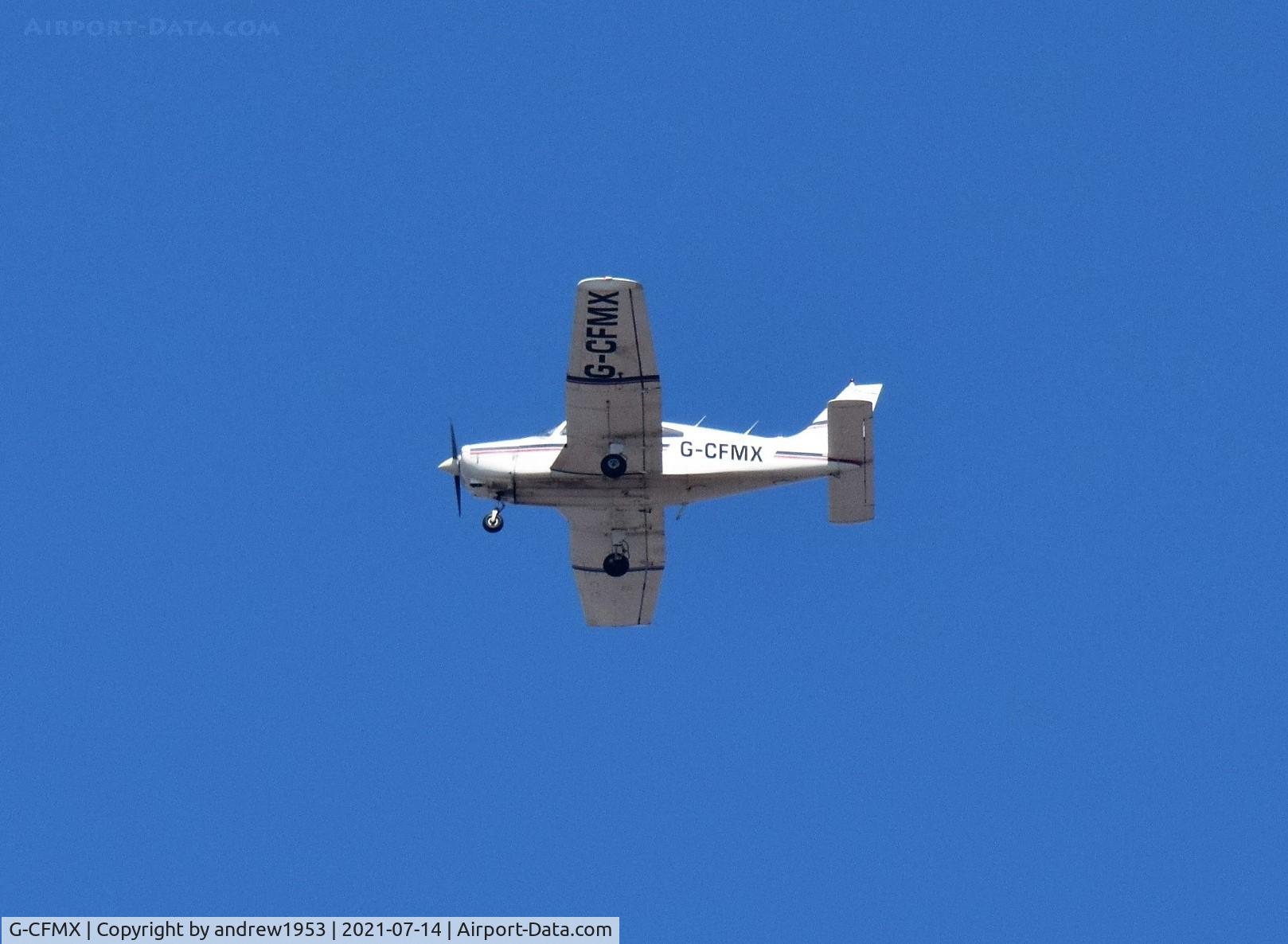 G-CFMX, 1983 Piper PA-28-161 Cherokee Warrior II C/N 28-8316073, G-CFMX over the Bristol Channel.