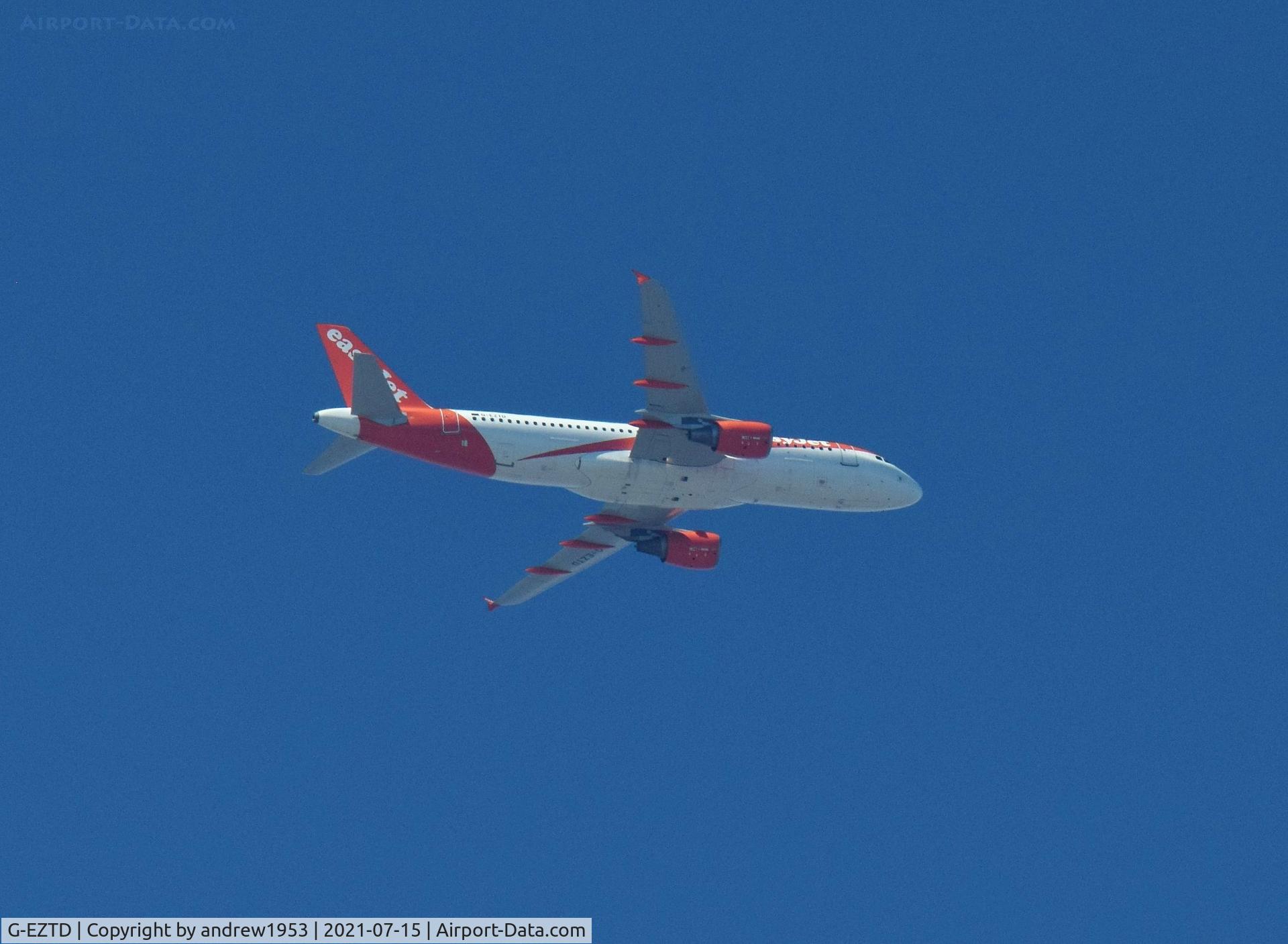 G-EZTD, 2009 Airbus A320-214 C/N 3909, G-EZTD over the Bristol Channel.