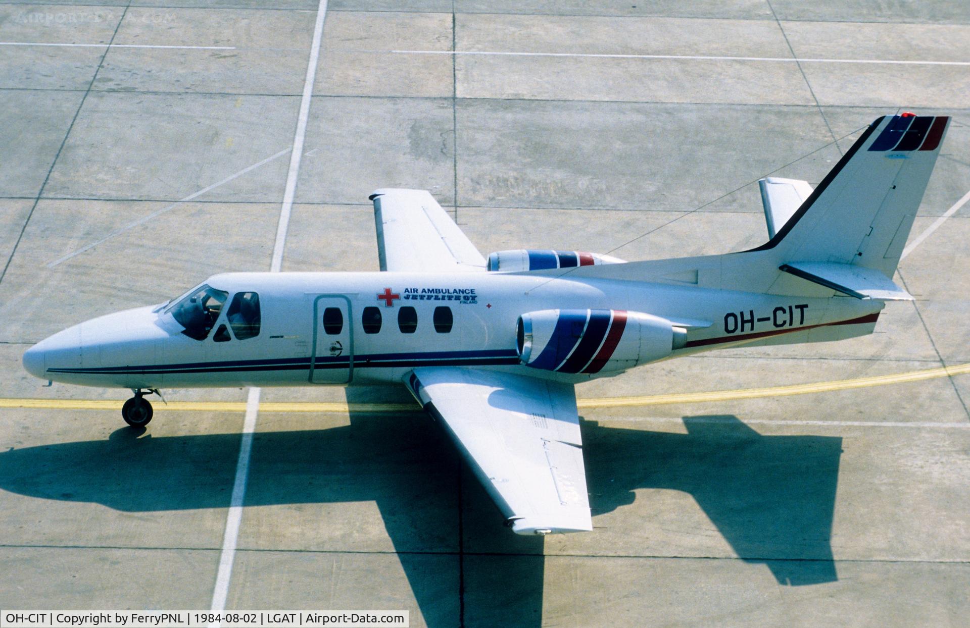 OH-CIT, 1980 Cessna 500 Citation I C/N 500-0397, Jetflite Air Ambulance making a fuel stop