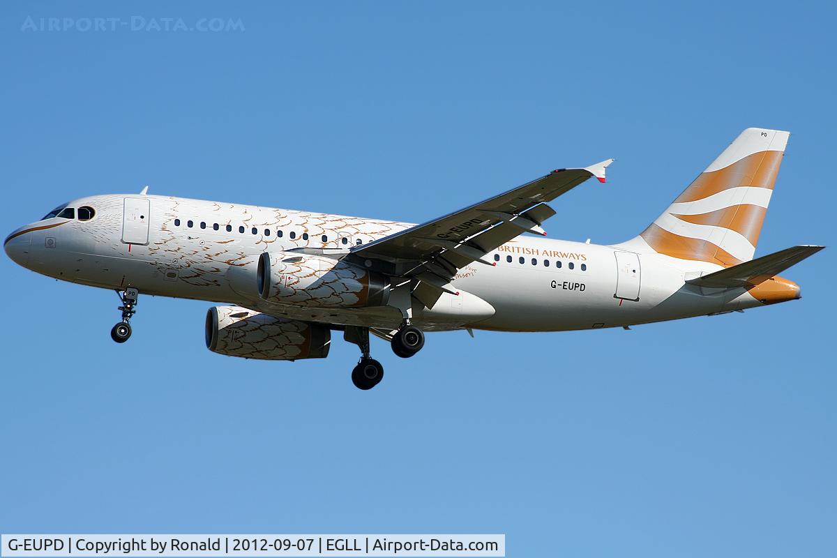G-EUPD, 1999 Airbus A319-131 C/N 1142, at lhr