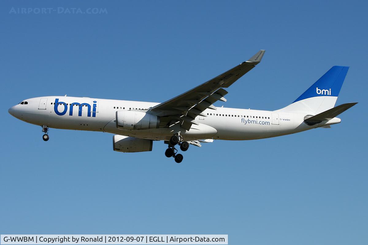 G-WWBM, 2001 Airbus A330-243 C/N 398, at lhr