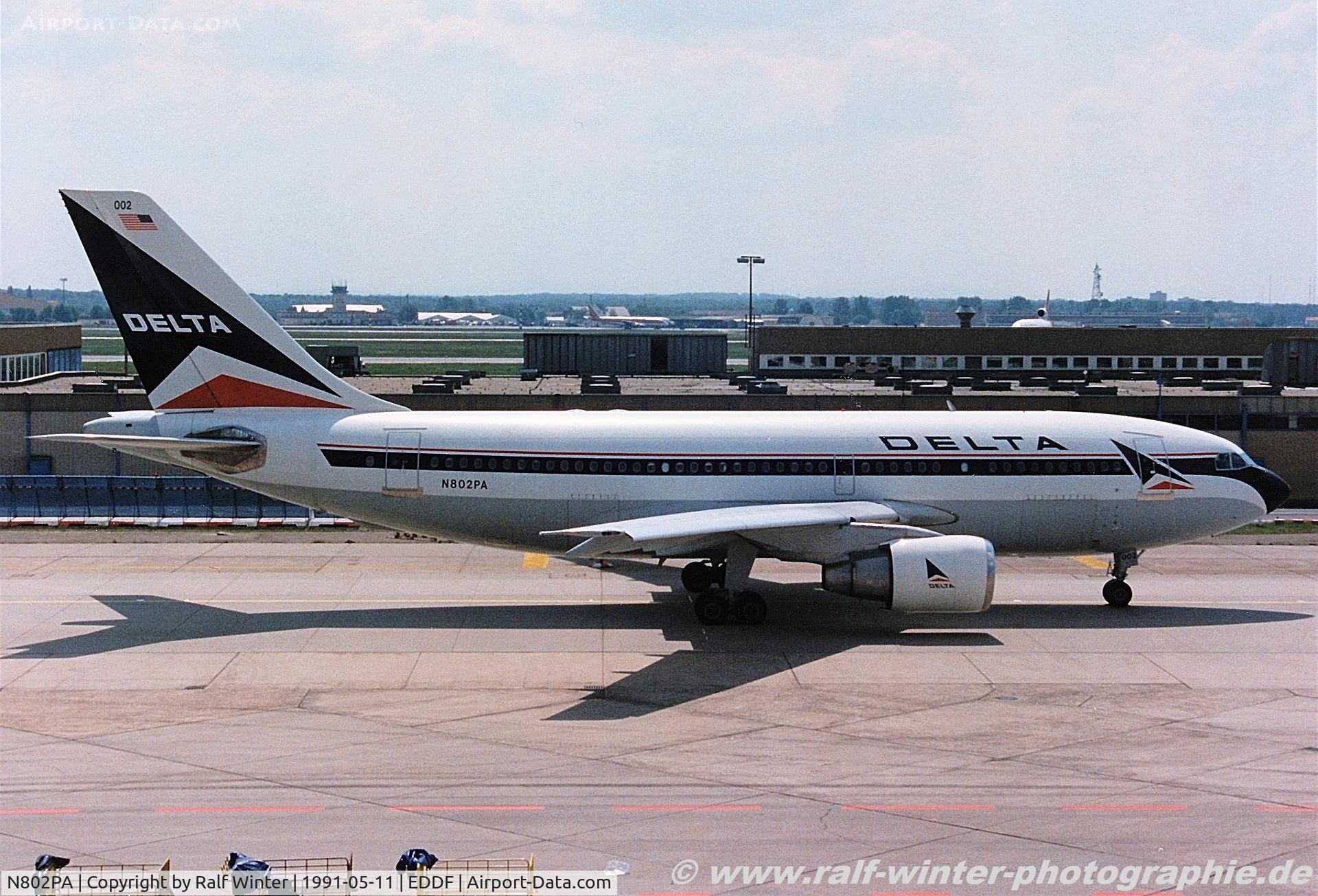 N802PA, 1985 Airbus A310-222 C/N 333, Airbus A310-221 - DL DAL Delta Air Lines - 333 - N802PA - 1991 - FRA