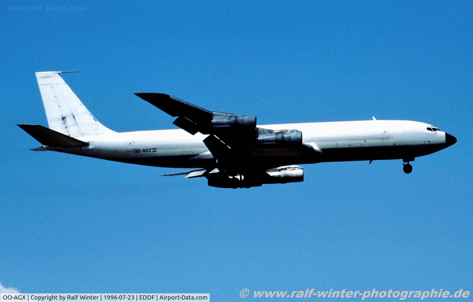 OO-AGX, Boeing 707-327C C/N 19104, Boeing 707-327C - TMA Trans Mediterranean Airways - 19104 - OO-AGX - 23.07.1996 - FRA