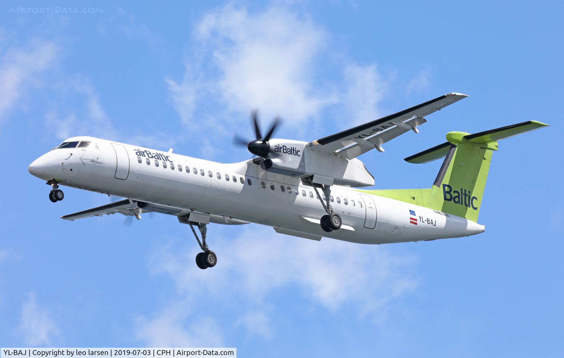 YL-BAJ, 2010 De Havilland Canada DHC-8-402Q Dash 8 C/N 4309, Copenhagen 3.7.2019 final to R-30
