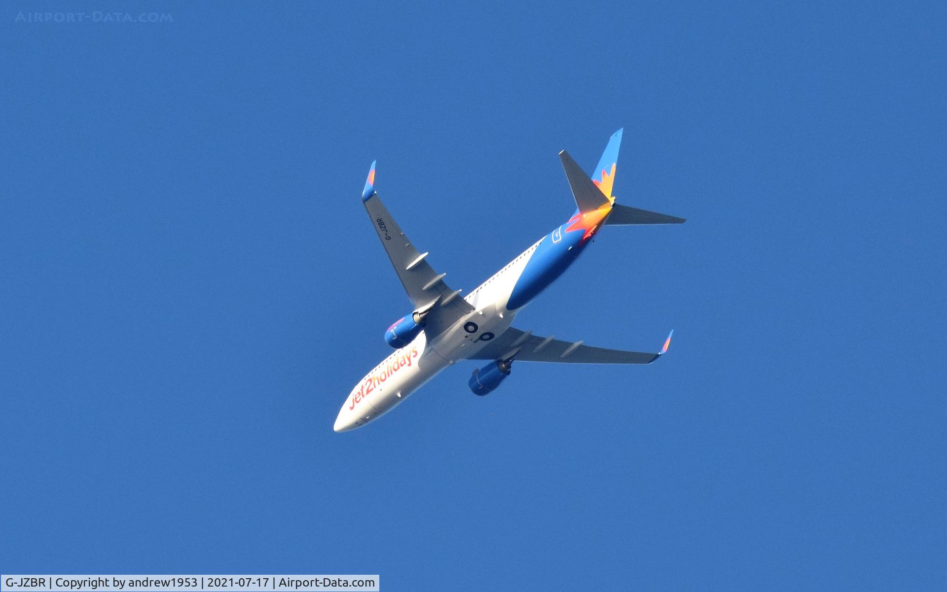 G-JZBR, 2018 Boeing 737-800 C/N 64441, G-JZBR over the Bristol Channel.