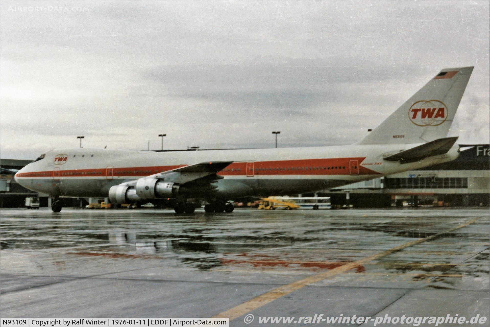 N93109, Boeing 747-131 C/N 19675, Boeing 747-131 - TW TWA Trans World Airlines - 19675 - N93109 - 01.1976 - FRA