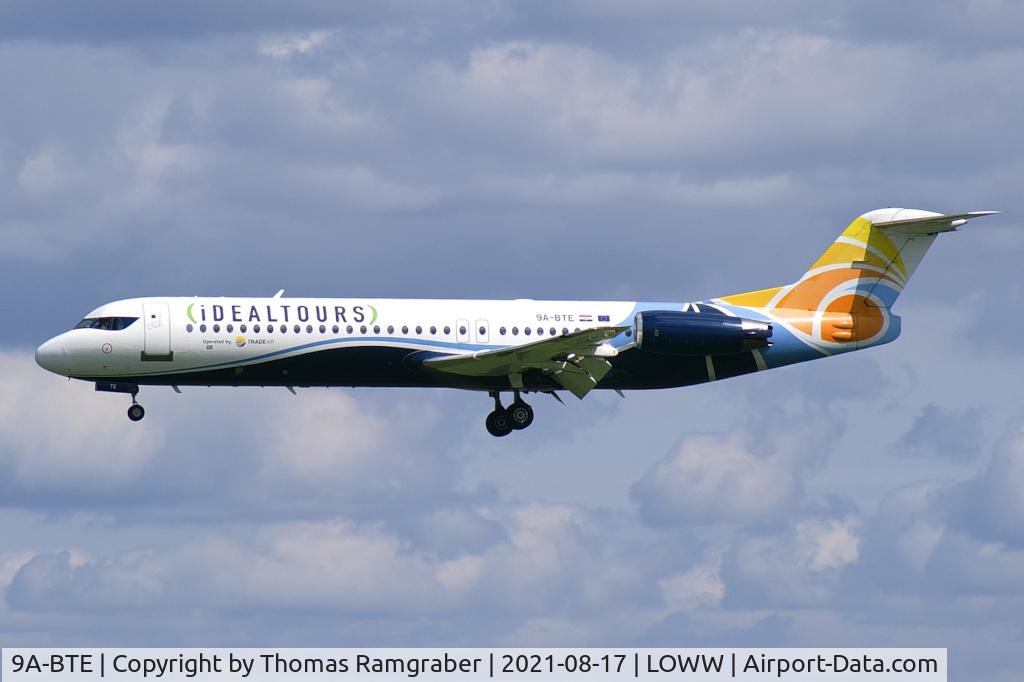 9A-BTE, 1992 Fokker 100 (F-28-0100) C/N 11416, Trade Air Fokker 100 