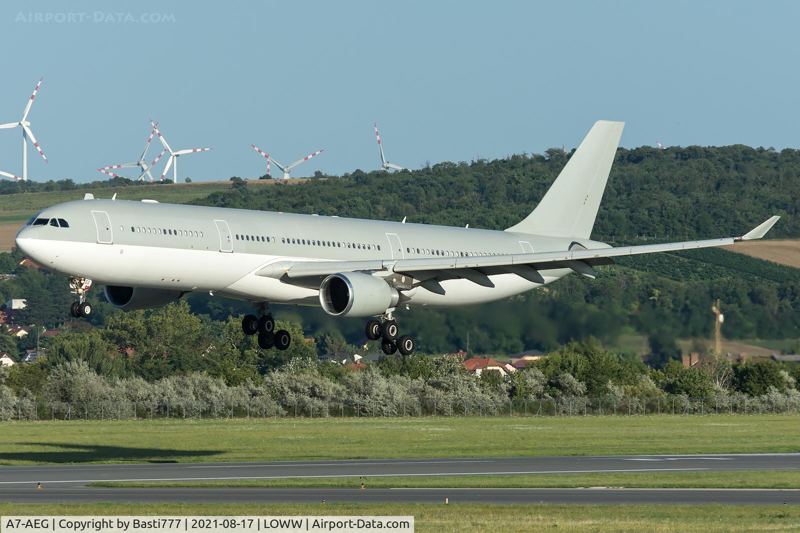 A7-AEG, 2006 Airbus A330-302 C/N 734, A7-AEG at Vienna International Airport