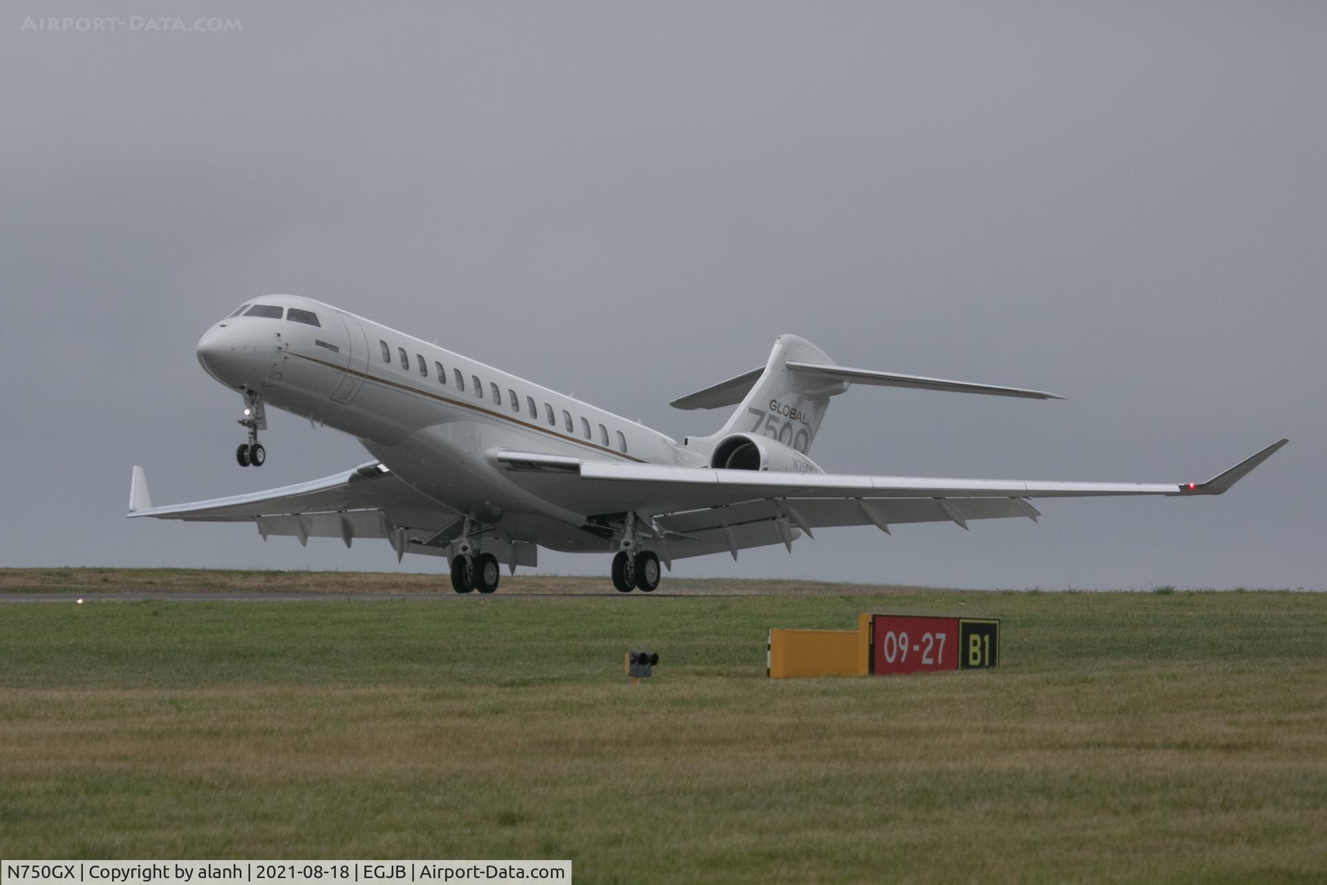 N750GX, 2020 Bombardier BD-700-2A12 C/N 70068, Arriving at Guernsey directly from Fort Lauderdale