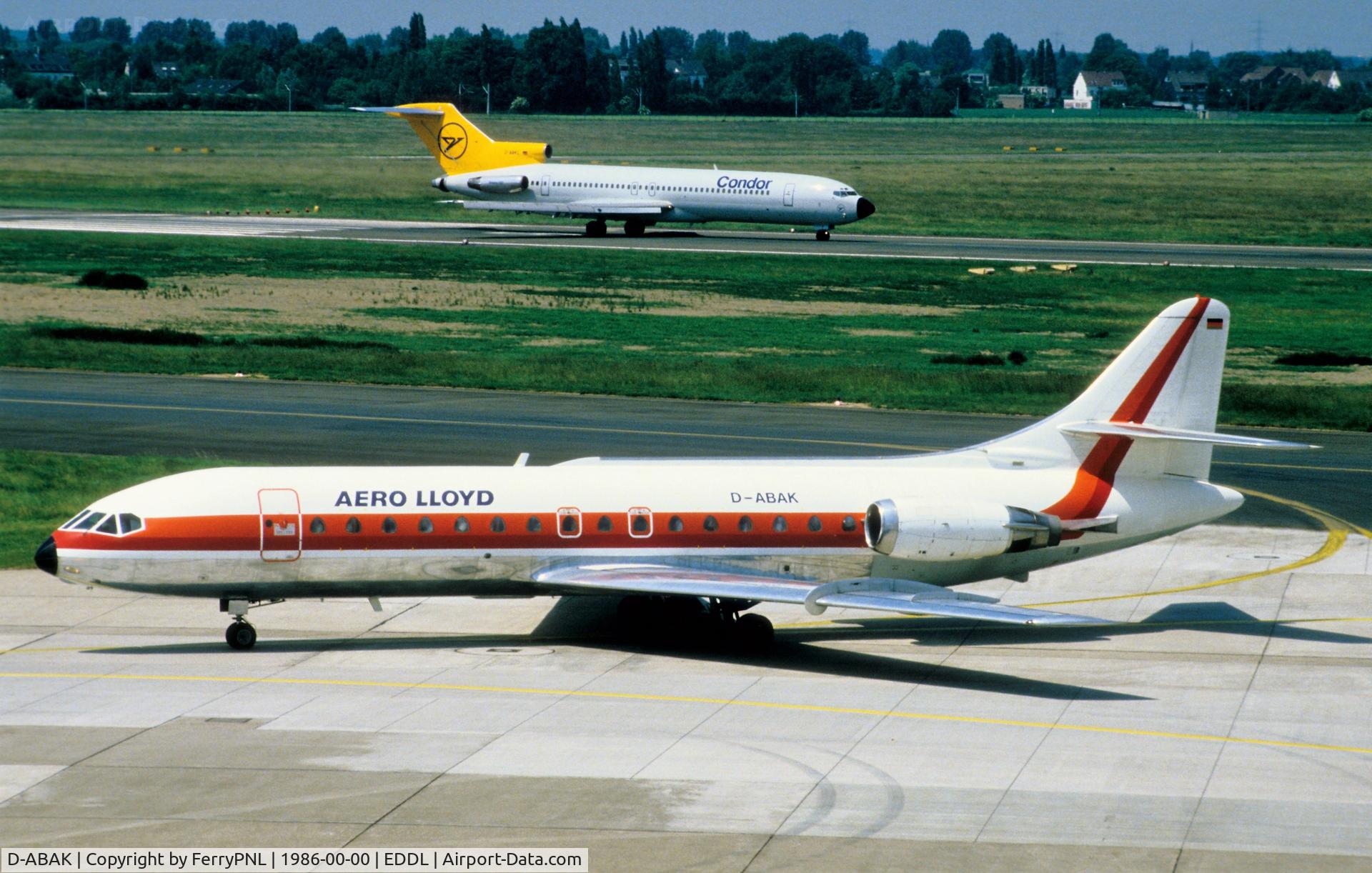 D-ABAK, 1967 Sud Aviation SE-210 Caravelle 10R C/N 232, Aero Lloyd Caravelle arriving in DUS