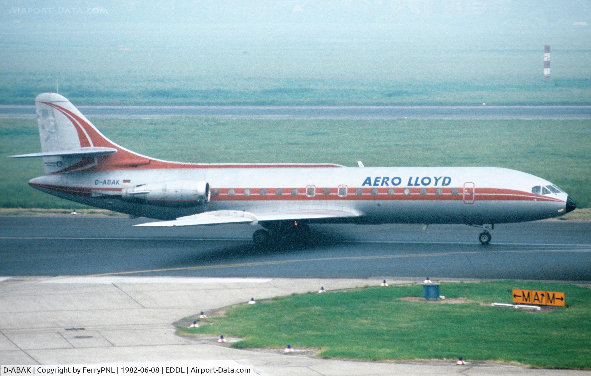 D-ABAK, 1967 Sud Aviation SE-210 Caravelle 10R C/N 232, Aero LLoyd SE210 departing DUS
