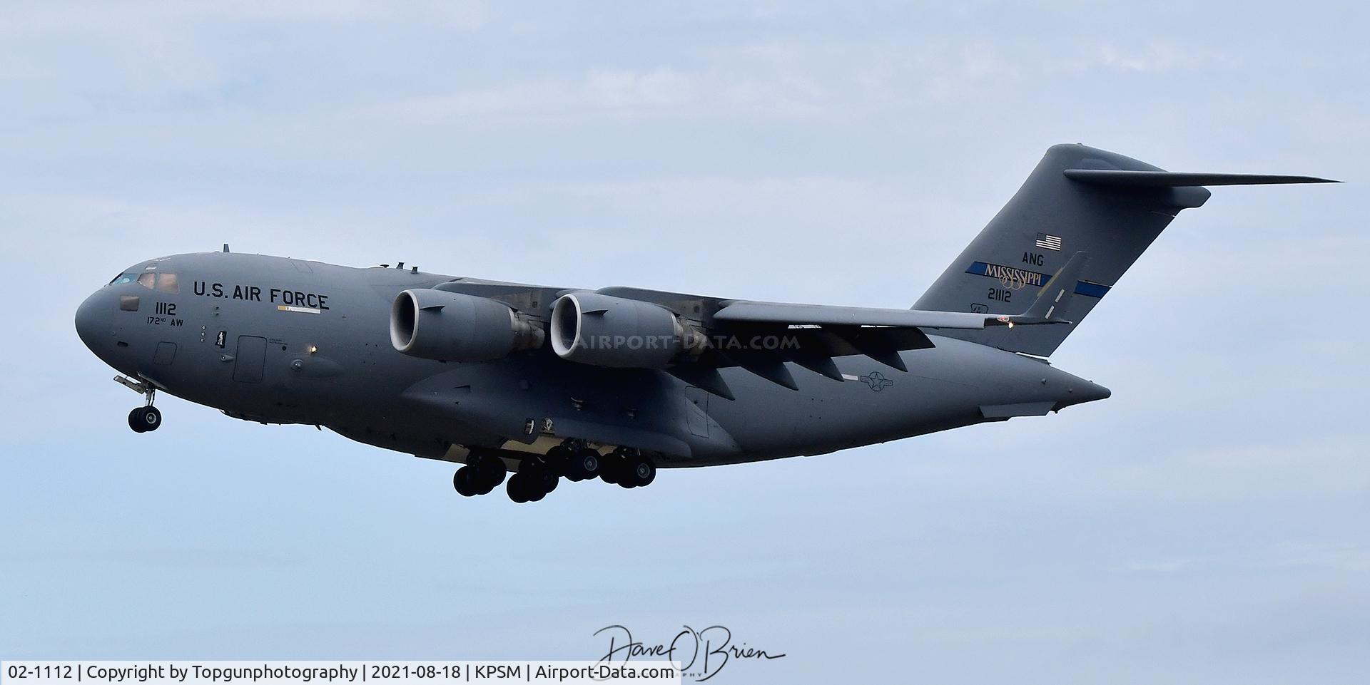 02-1112, 2002 Boeing C-17A Globemaster III C/N P-112, REACH911 183rd AS