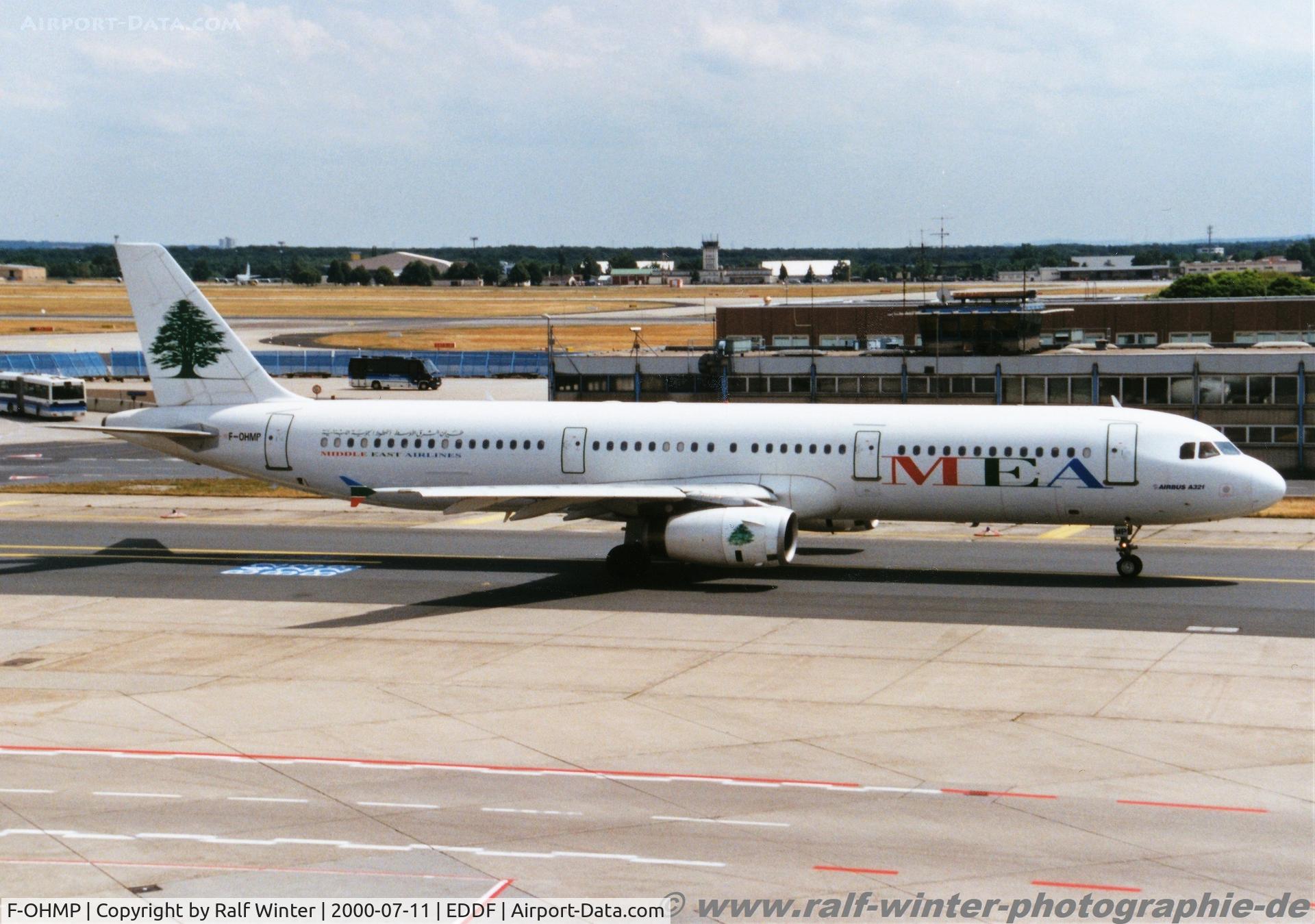 F-OHMP, 1997 Airbus A321-231 C/N 663, Airbus A321-231 - ME MEA Middle East Airlines MEA - 663 - F-OHMP - 07.2000 - FRA