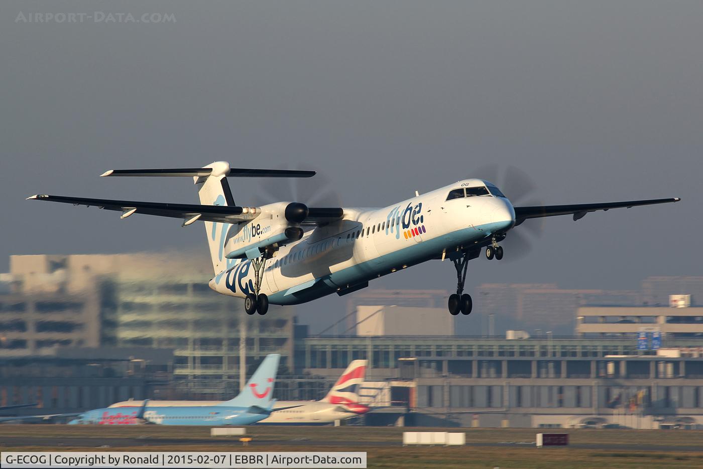 G-ECOG, 2008 De Havilland Canada DHC-8-402Q Dash 8 C/N 4220, at bru