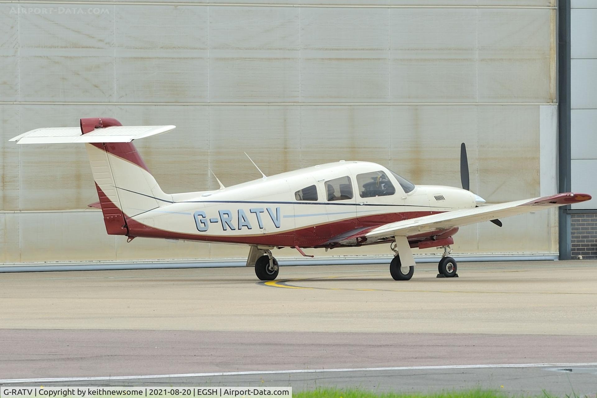 G-RATV, 1983 Piper PA-28RT-201T Turbo Arrow IV Arrow IV C/N 28R-8431005, Parked at Norwich.