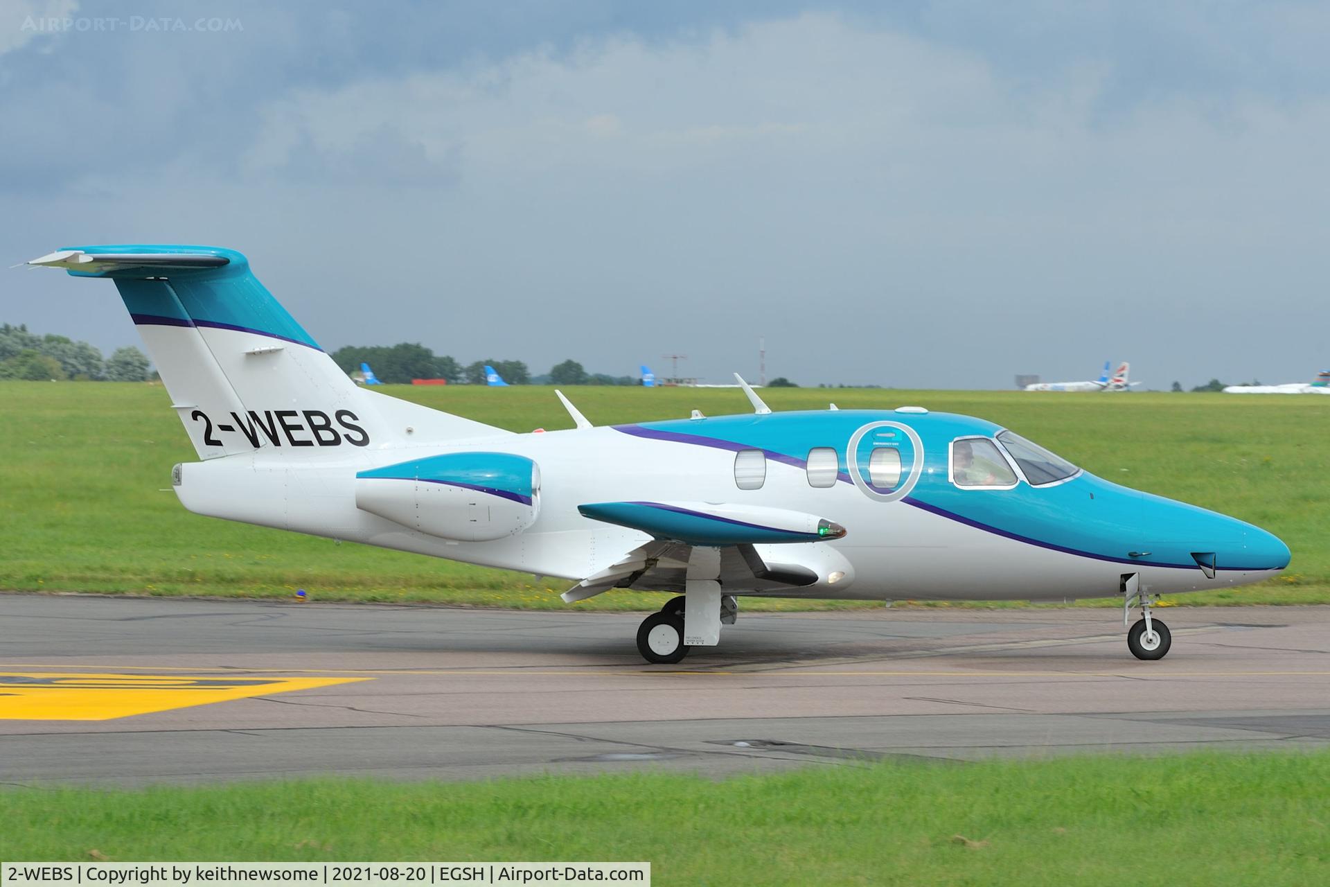 2-WEBS, 2007 Eclipse Aviation Corp EA500 C/N 000033, Leaving Norwich for Biggin Hill.