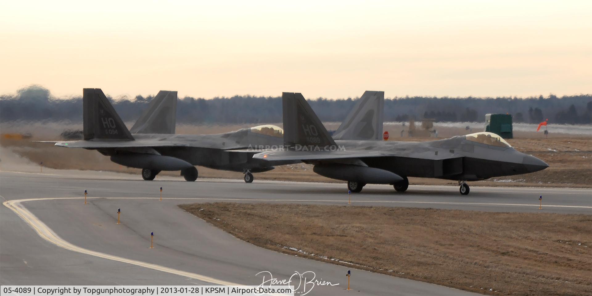 05-4089, Lockheed Martin F-22A Raptor C/N 4089, 199th FS stopping through Pease