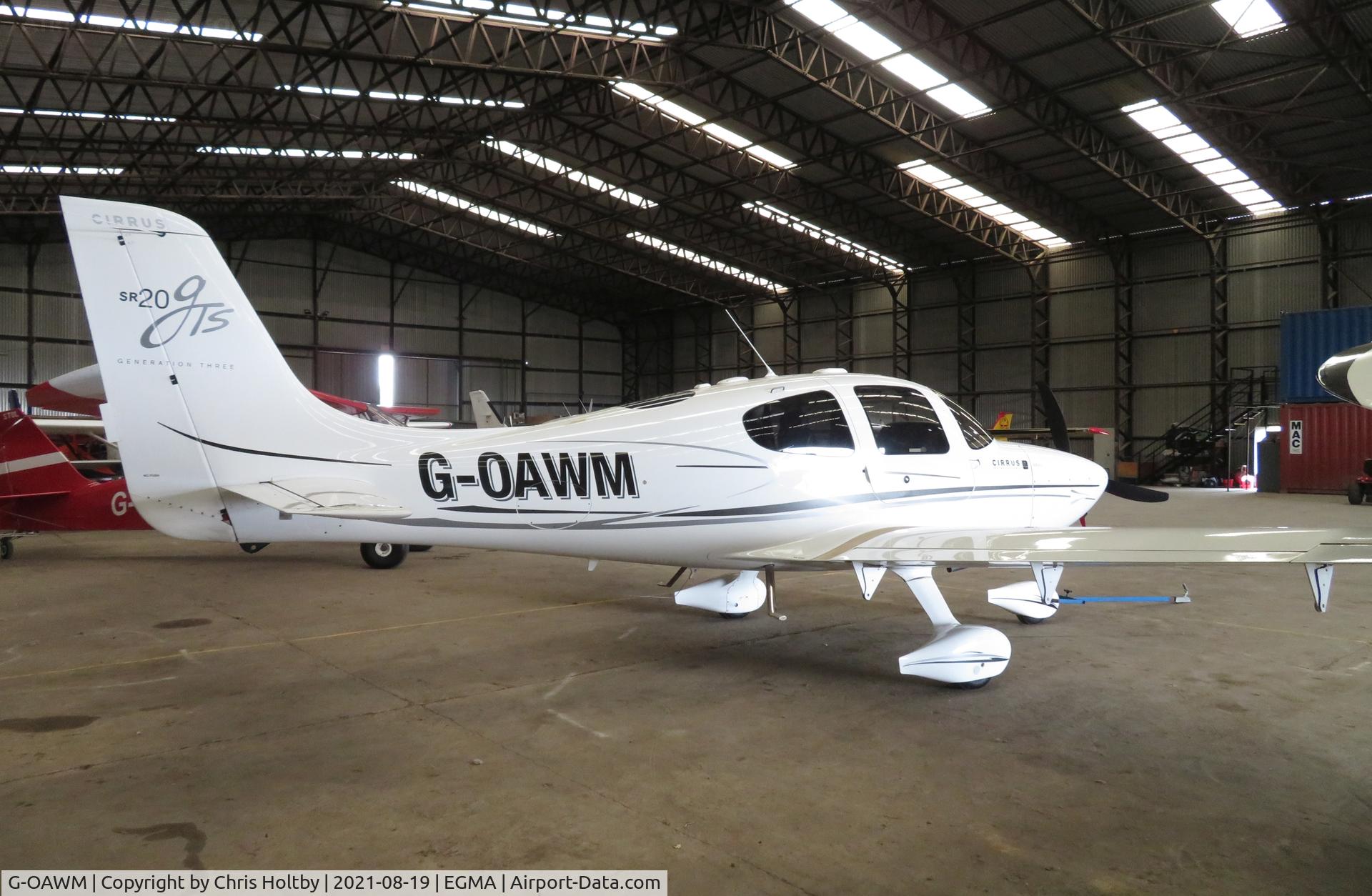 G-OAWM, 2008 Cirrus SR20 GTS G3 C/N 1972, In the hangar at Fowlmere, Cambs.