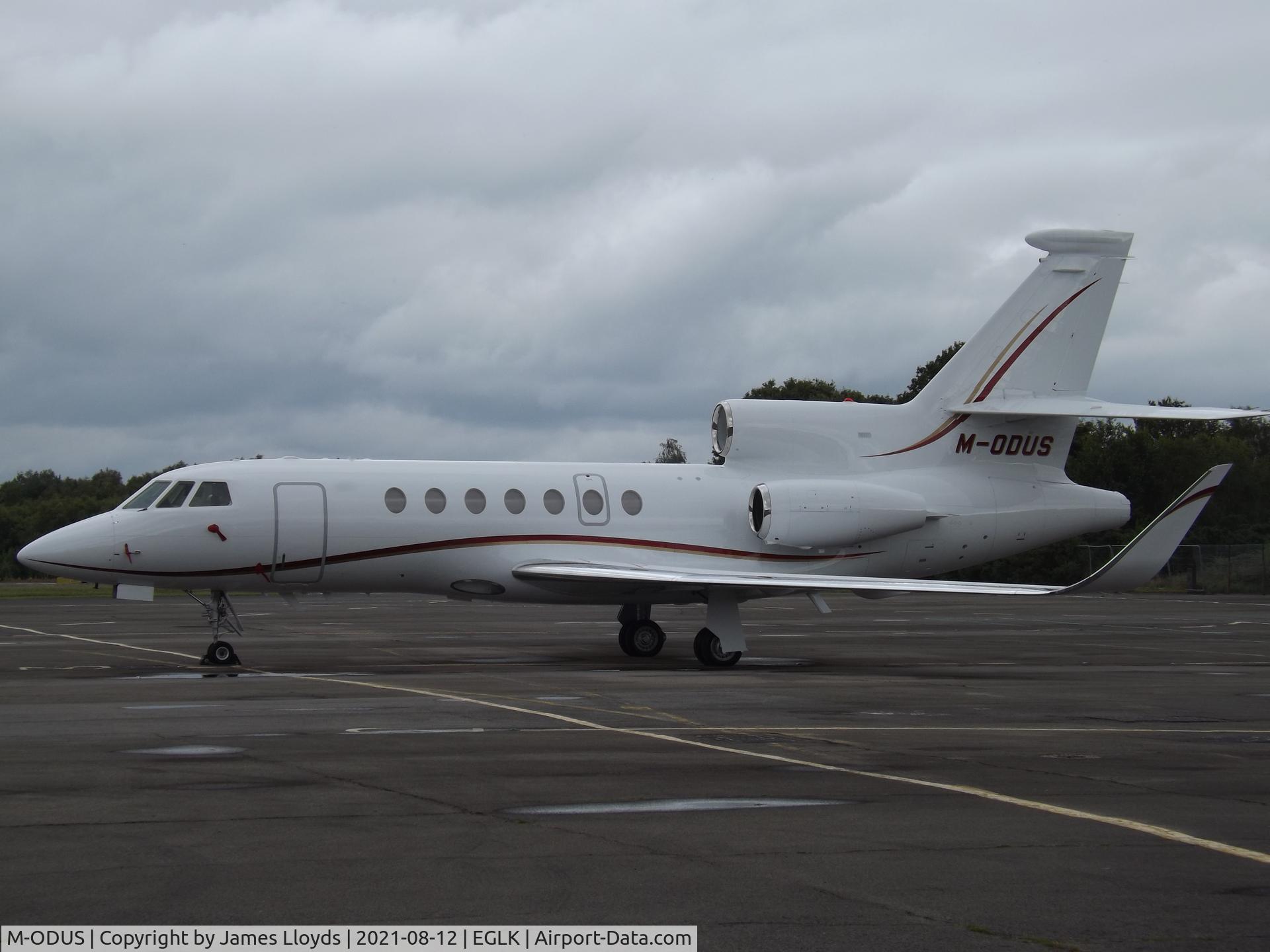 M-ODUS, 2000 Dassault Falcon 50EX C/N 286, Parked up at Blackbushe Airport.