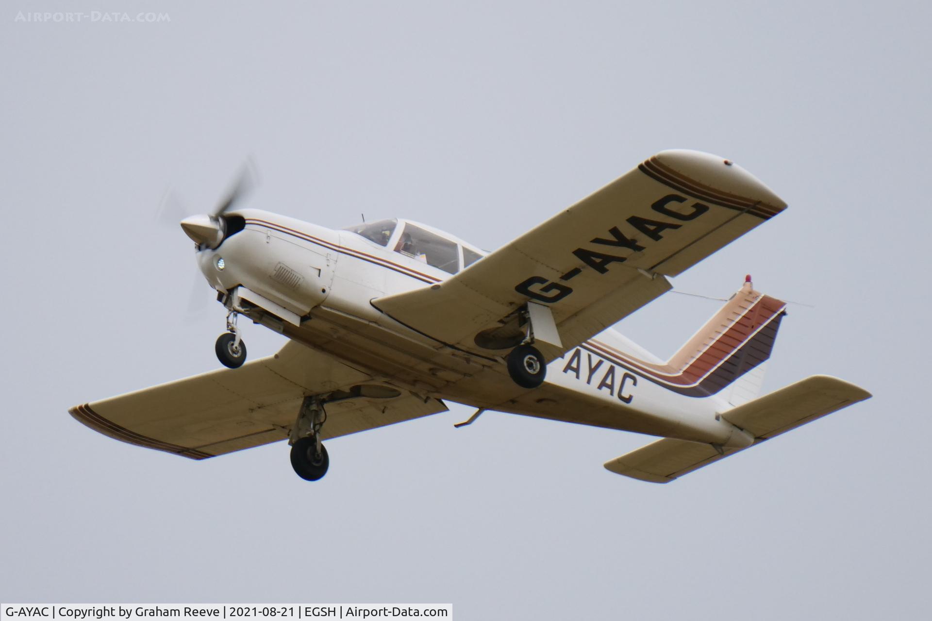 G-AYAC, 1969 Piper PA-28R-200 Cherokee Arrow C/N 28R-35606, Departing from Norwich.