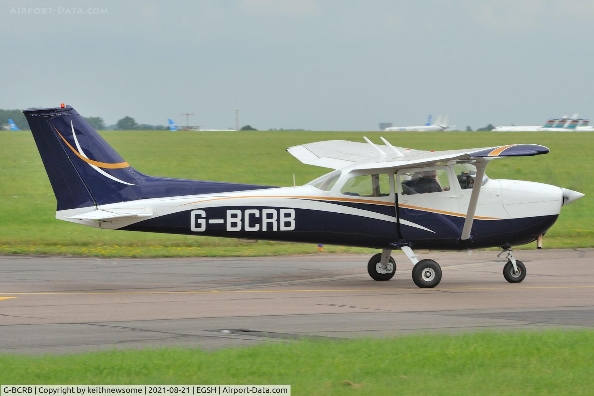 G-BCRB, 1974 Reims F172M Skyhawk Skyhawk C/N 1259, Leaving Norwich for Seething.