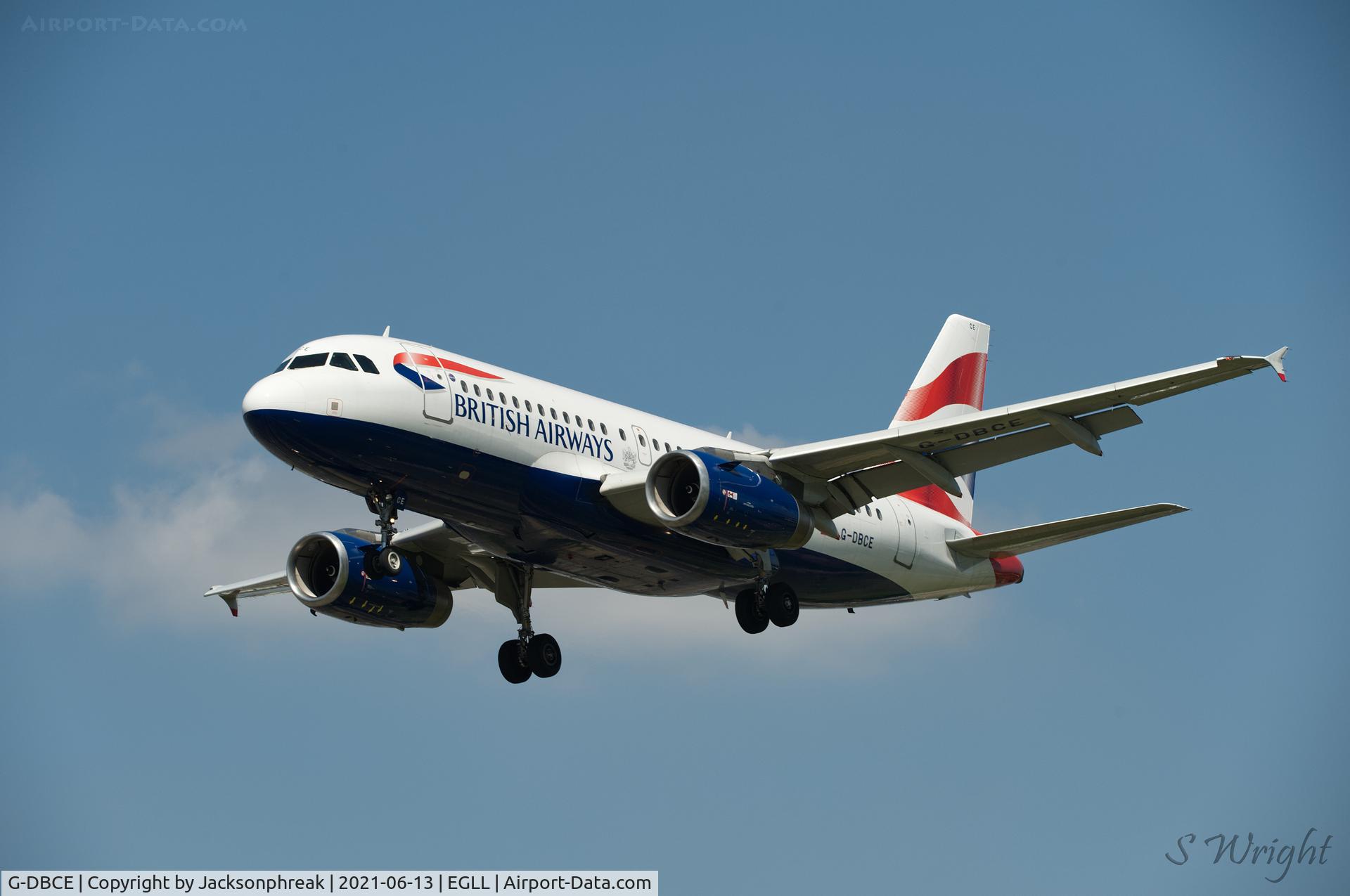 G-DBCE, 2005 Airbus A319-131 C/N 2429, On approach at London Heathrow UK