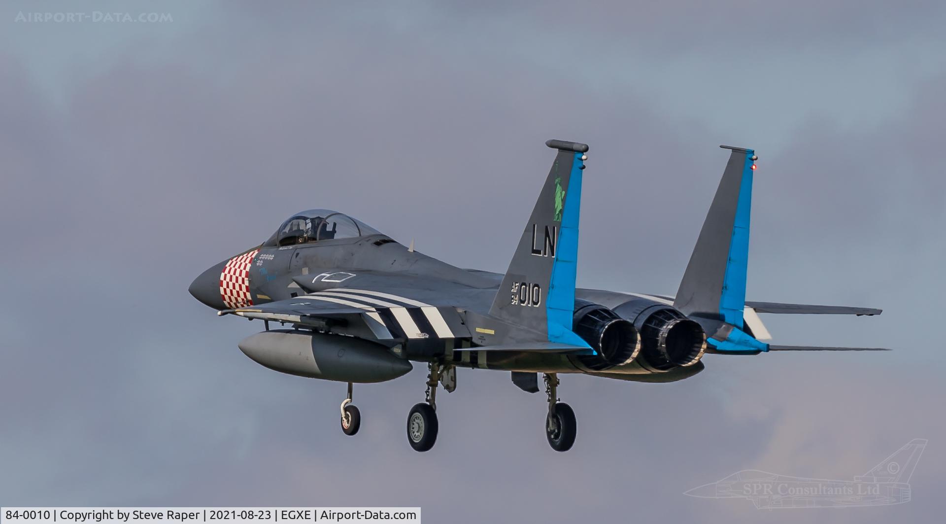 84-0010, 1984 McDonnell Douglas F-15C Eagle C/N 0919/C313, The King Liberty Tail into Leeming